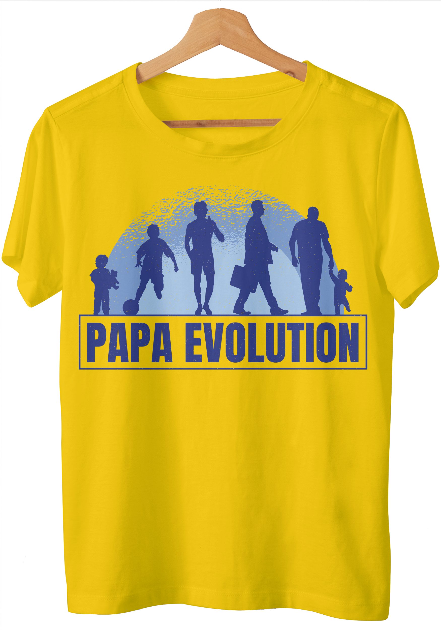 Art & Detail Shirt T-Shirt Papa Evolution Vater Dad Evo Papa Geschenk zum Vatertag Gelb