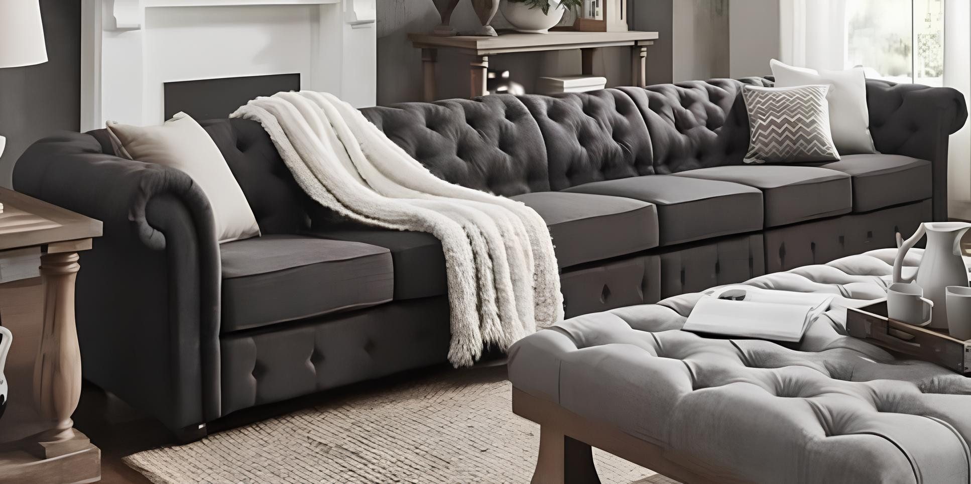 Xlmoebel Chesterfield-Sofa XXL Großes Sofa Couch Chesterfield 480cm Polstermöbel 9 Sitzer, Hergestellt in Europa