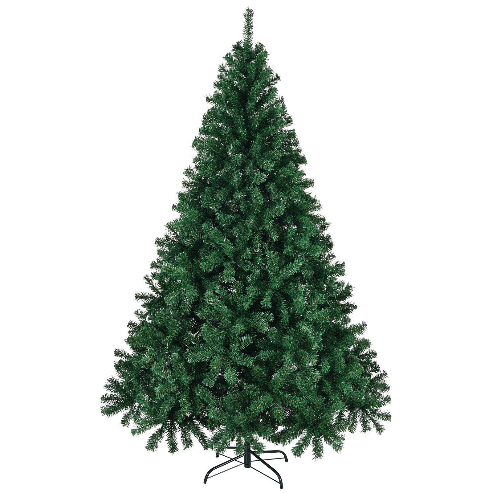Blossom Künstlicher Weihnachtsbaum Künstlicher Weihnachtsbaum 210 cm, Christbaum mit 850 PVC-Spitzen, Tannenbaum ohne Beleuchtung, Metallständer, Grün für Weihnachten