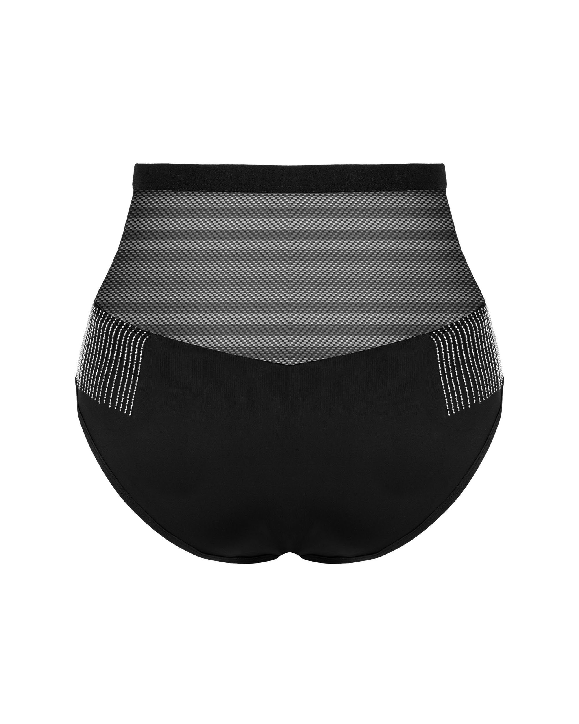 1-St) Panty Panty (einzel, Milladis Obsessive Metallkettchen Fransen mit schwarz