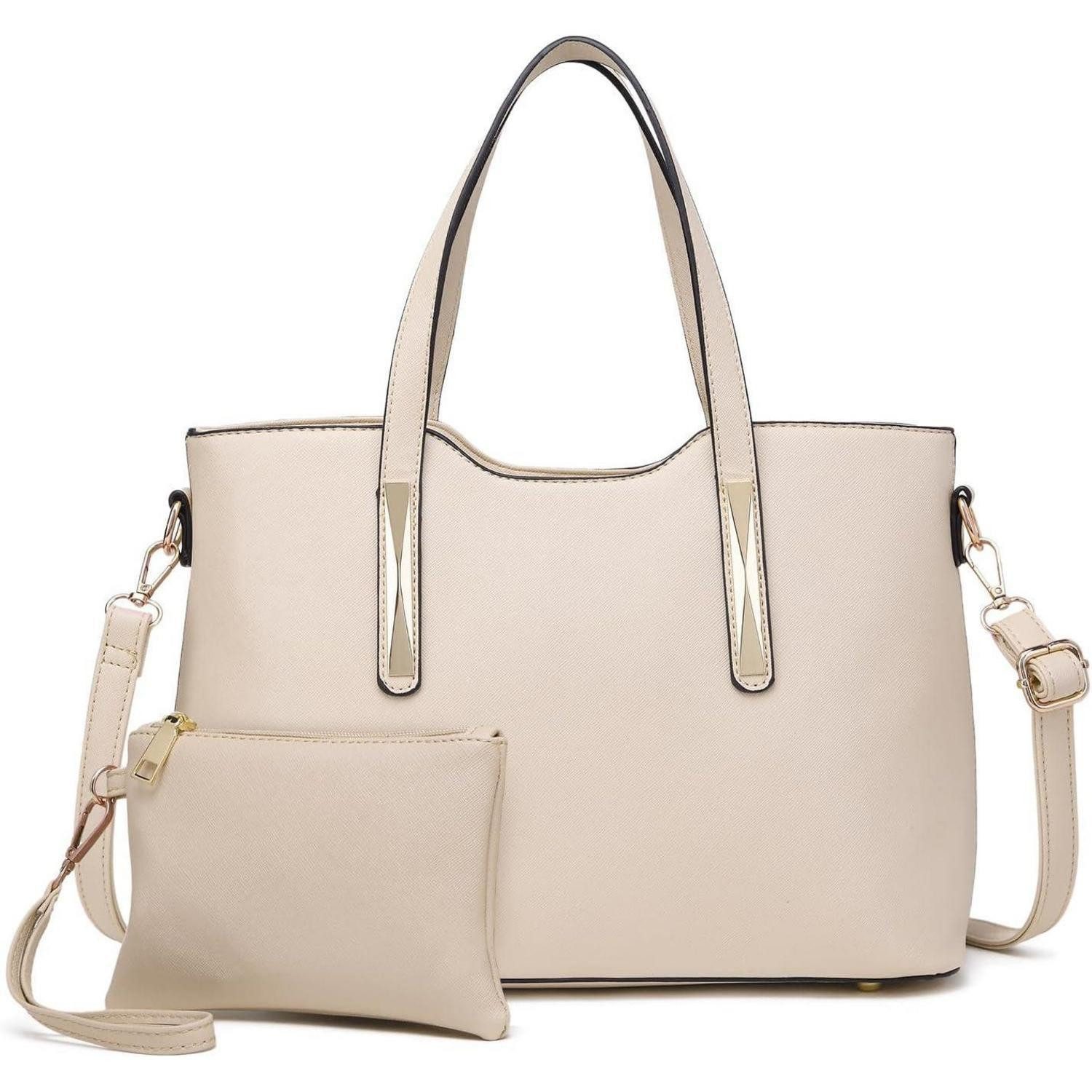 Shopper Damen Handtasche Shopper mittelgroß Schultertasche 2-teilig Set