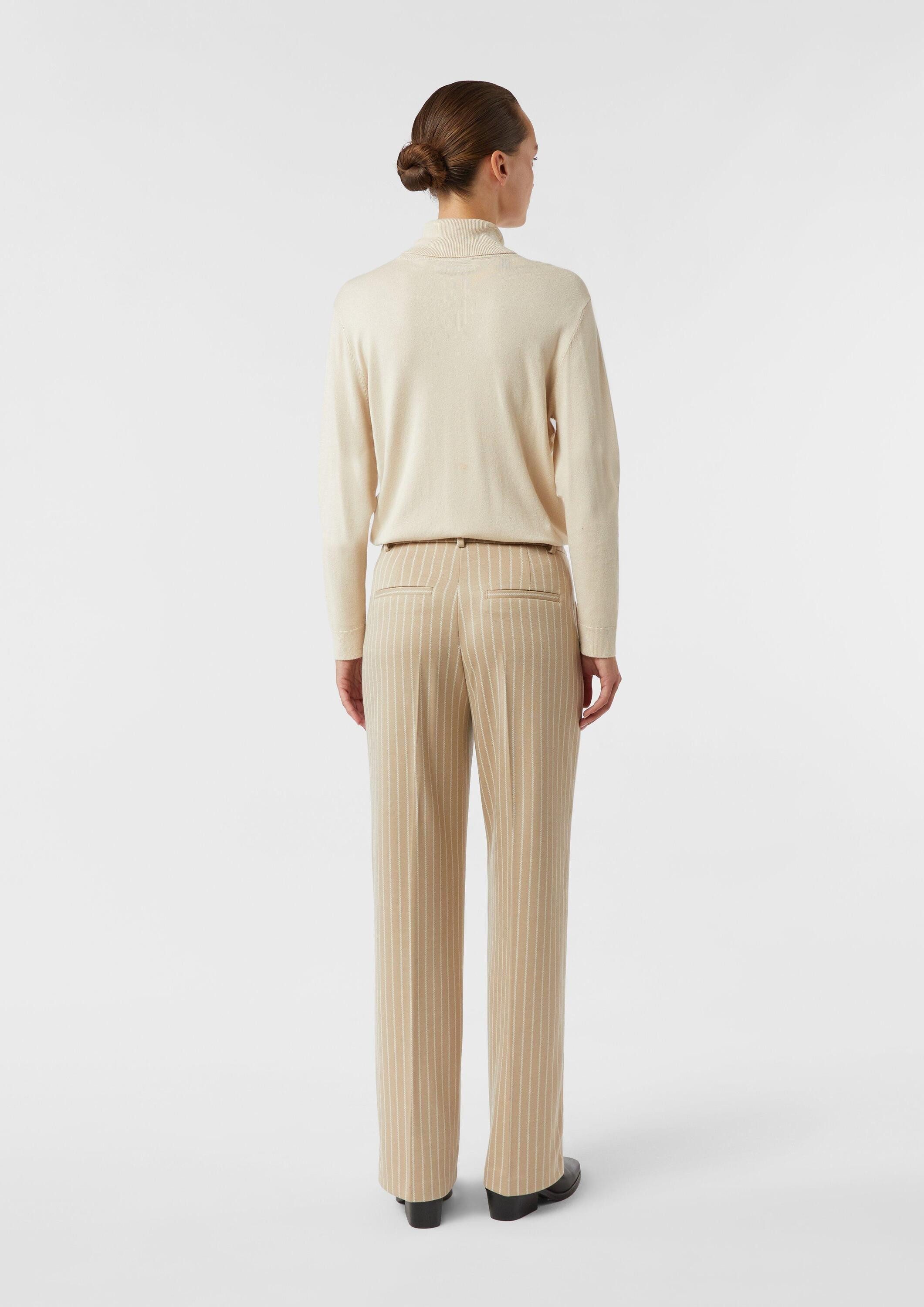 comma 7/8-Hose Hose Marlenehose aus Jersey mit Nadelstreifen