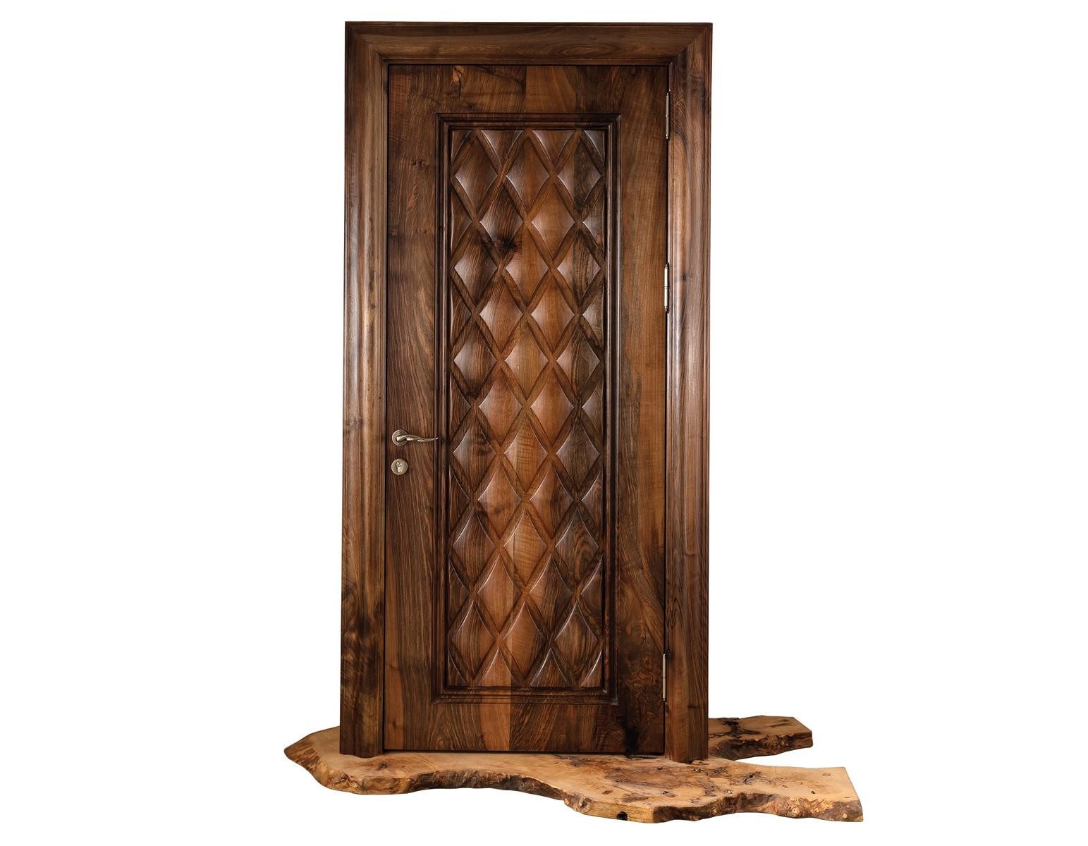 JVmoebel Zimmertür Braune Holz Tür Elegant Robust Für Zuhause Двери комнаты, Made in Europe