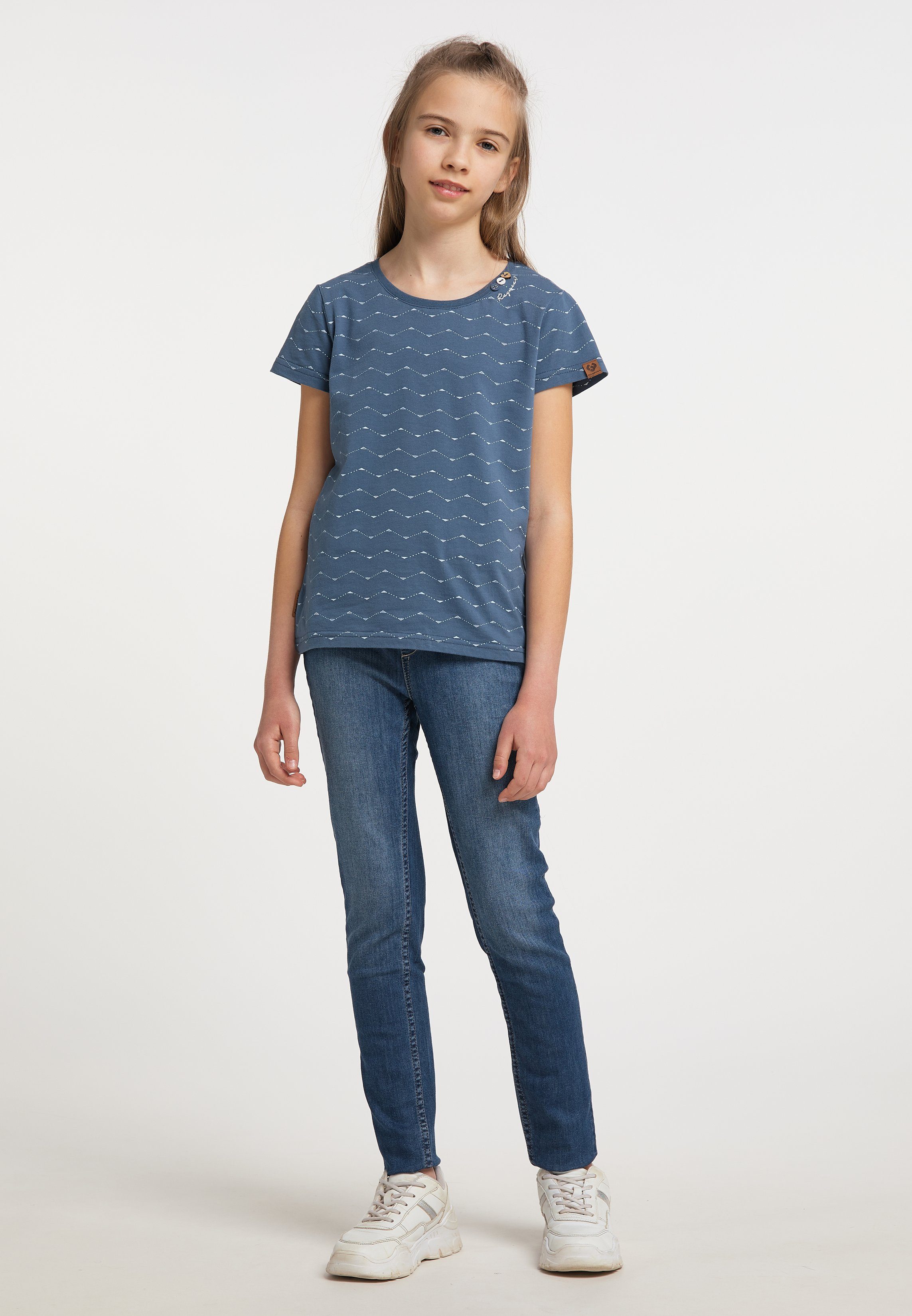 hervorragend Ragwear T-Shirt VIOLKA ZIG Nachhaltige BLUE Mode ZAG & Vegane