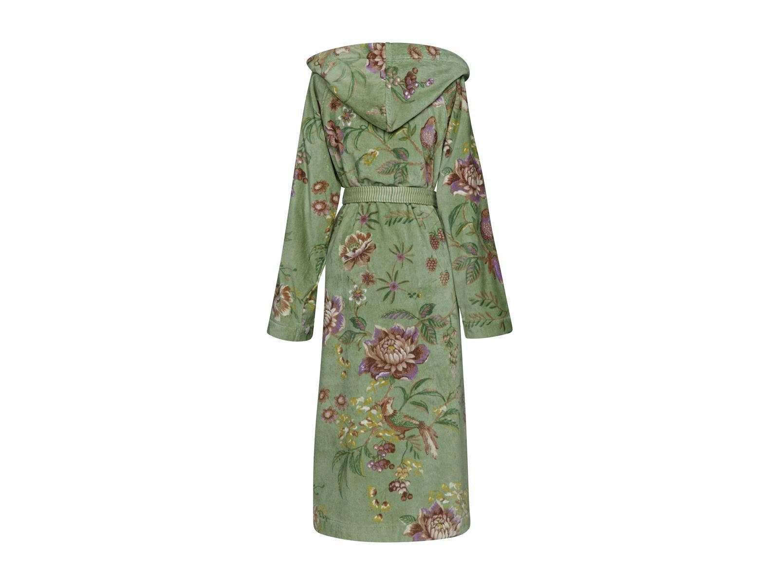 PiP Studio Bademantel Secret Garden Bademantel green S (1Stück), 100% Baumwolle