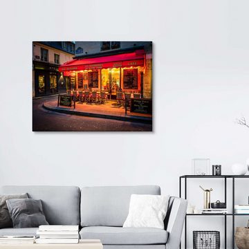 Posterlounge Leinwandbild Jim Nix, Straßencafé in Paris, Wohnzimmer Fotografie
