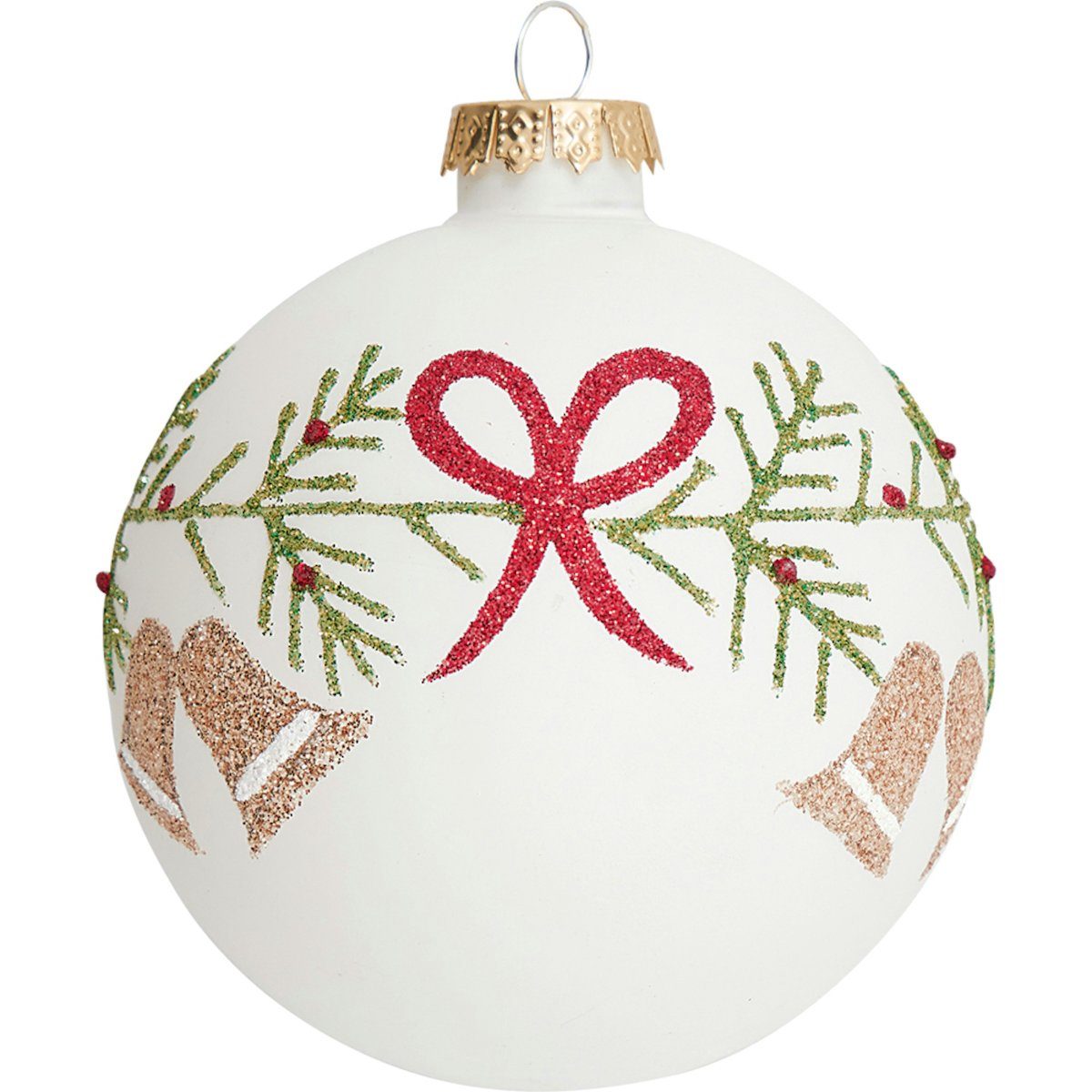 Greengate Weihnachtsbaumkugel Abella Weihnachtskugel Kranz weiss 8cm