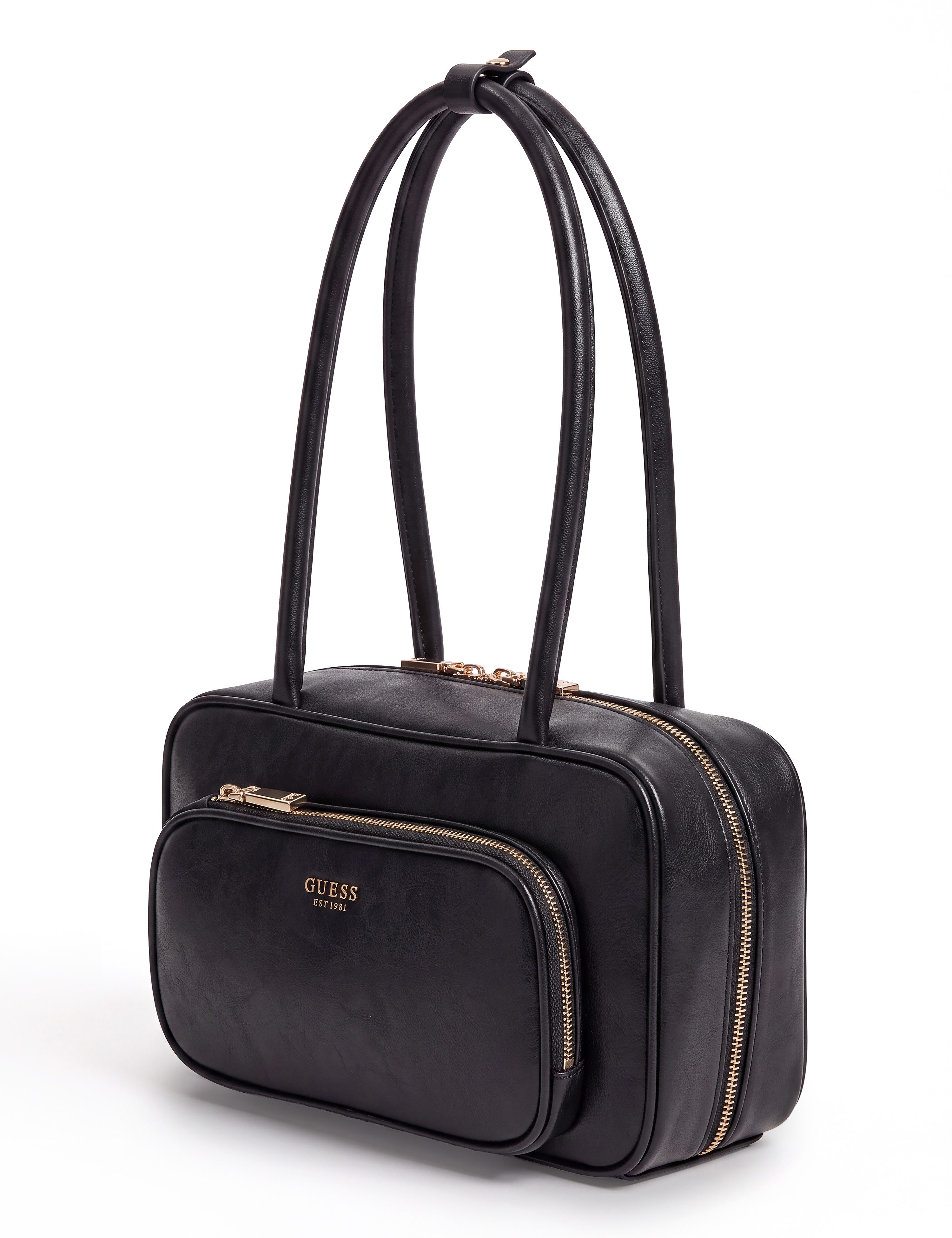 Guess Umhängetasche BRONNA SHOULDER SATCHEL, Damen Henkeltasche, Schultertasche, Handtasche mit Frontfach