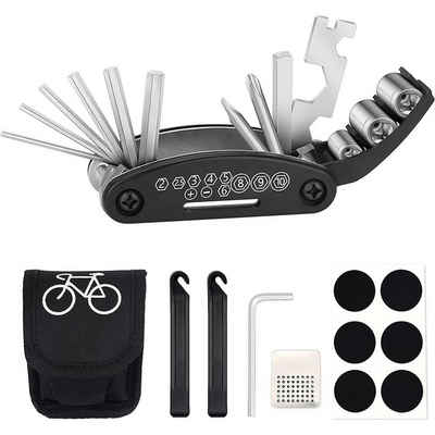 BEARSU Werkzeugset »Fahrrad-Multitool, 16-in-1 Fahrrad Werkzeug Multifunktionswerkzeug Fahrrad Reparatur Set Pocket Tool Multifunktions Werkzeug«, (1-St)