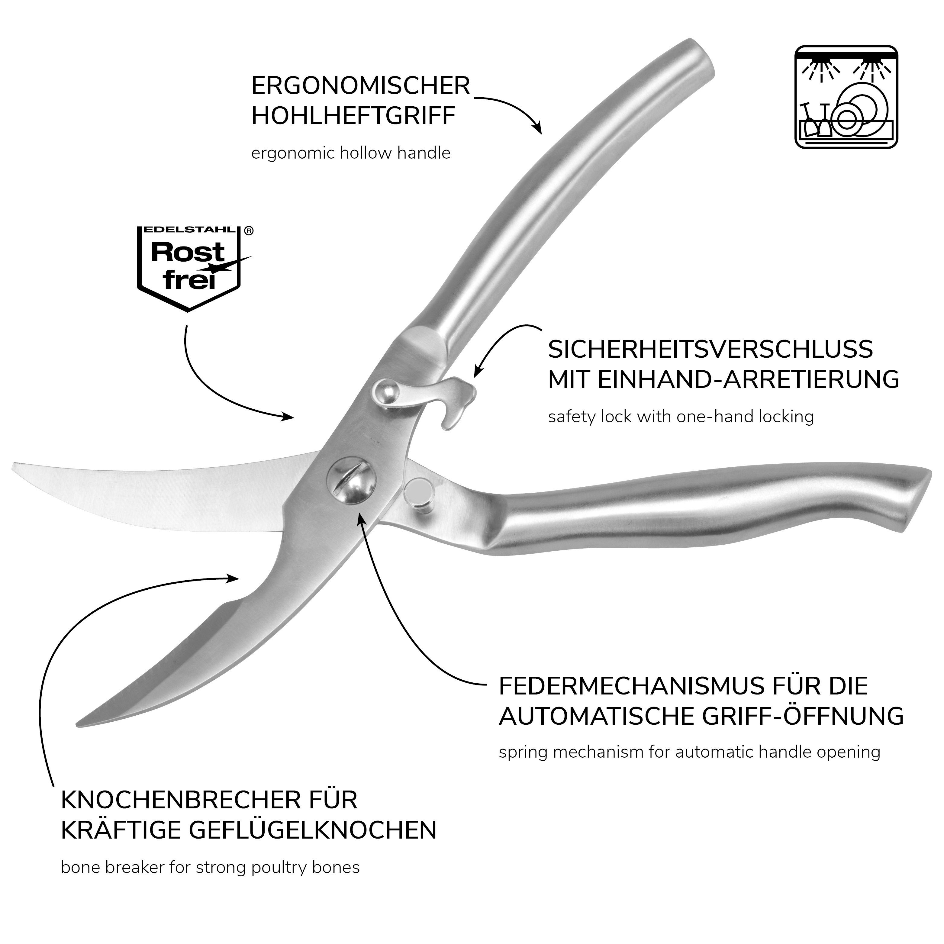 bremermann Geflügelschere bremermann Geflügelschere Sicherhe, aus (Komplett // cm 25 Set) // Edelstahl Länge ca