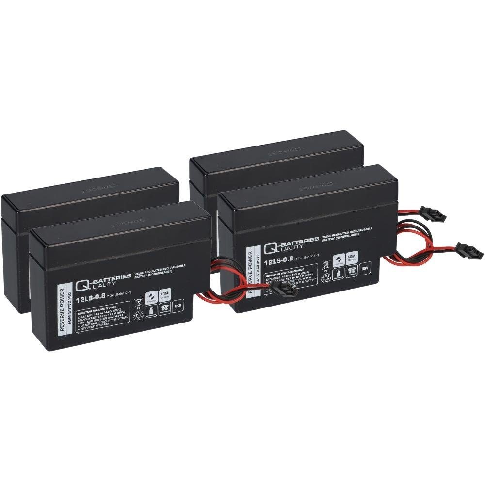 Q-Batteries 4x Q-Batteries 12LS-0.8 Akku 12V Bleiakkus Blei-Vlies AGM 0,8Ah & Haus Heim