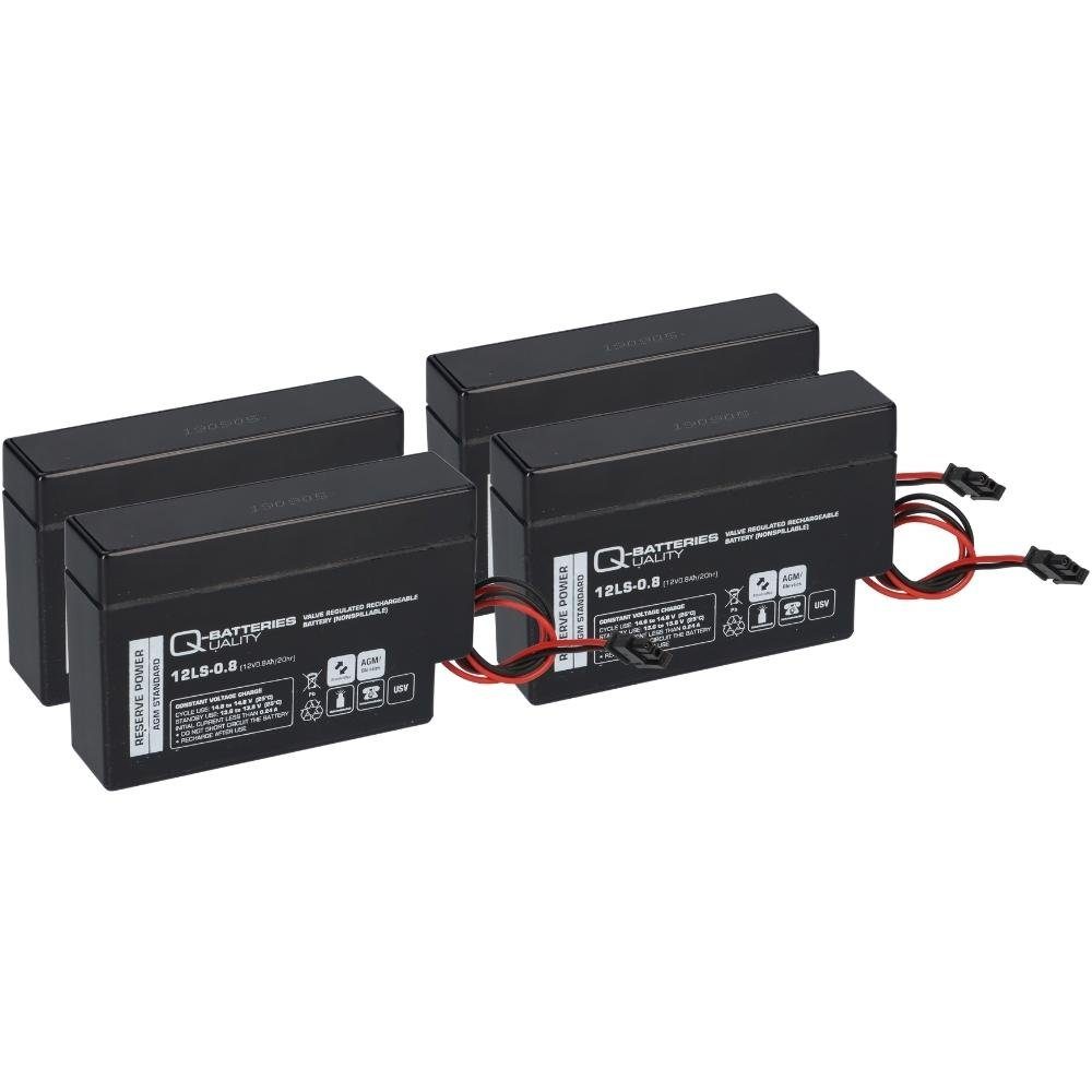 Q-Batteries 4x Q-Batteries 12LS-0.8 12V 0,8Ah AGM Blei-Vlies Akku Heim ...