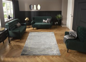 Teppich Lucie, Leonique, rechteckig, Höhe: 12 mm, modernes & grafisches Marmor Design, Kurzflor, Teppich mit Bordüre
