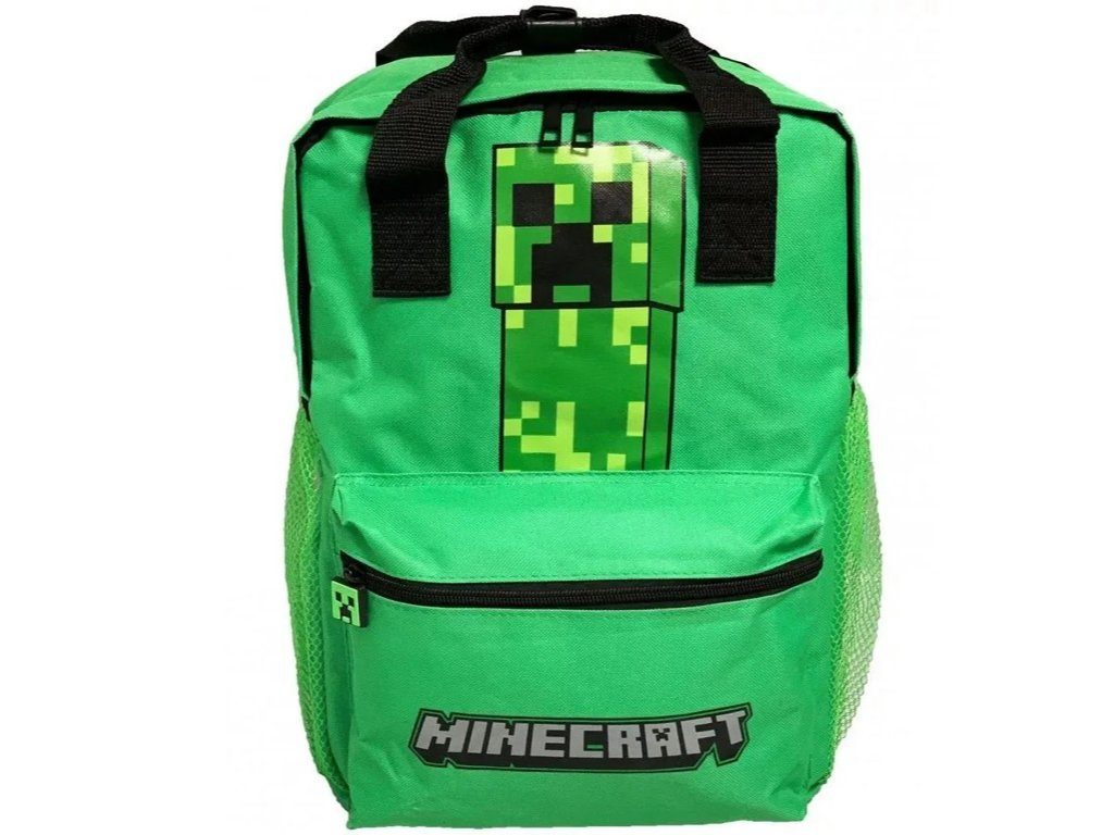 Minecraft Rucksack Schulrucksack Creeper grün 38x27x12 cm – Bild 2 von 3