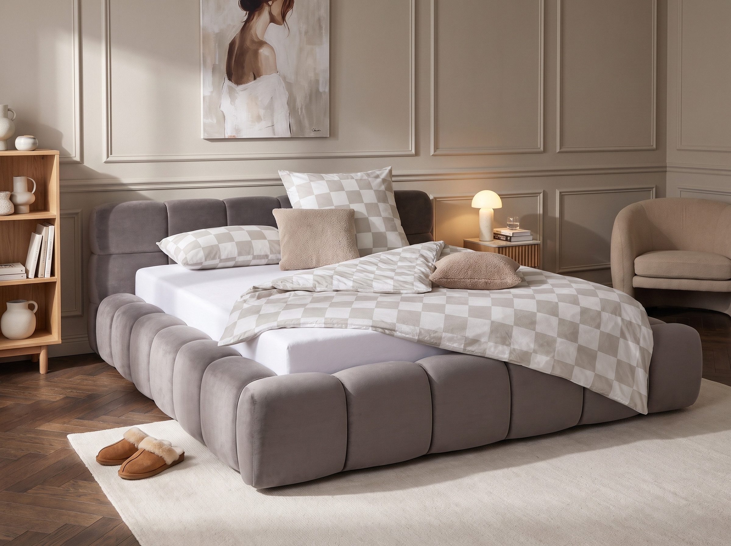 wonello Polsterbett Miley (das Original), Bett mit Bettkasten und Lattenrost – wahlweise mit Matratze