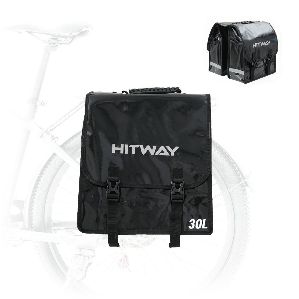 HITWAY Fahrradtasche, Wasserdichtes, 30L Gepäckträgertasche mit Reflektoren und Tragegriff