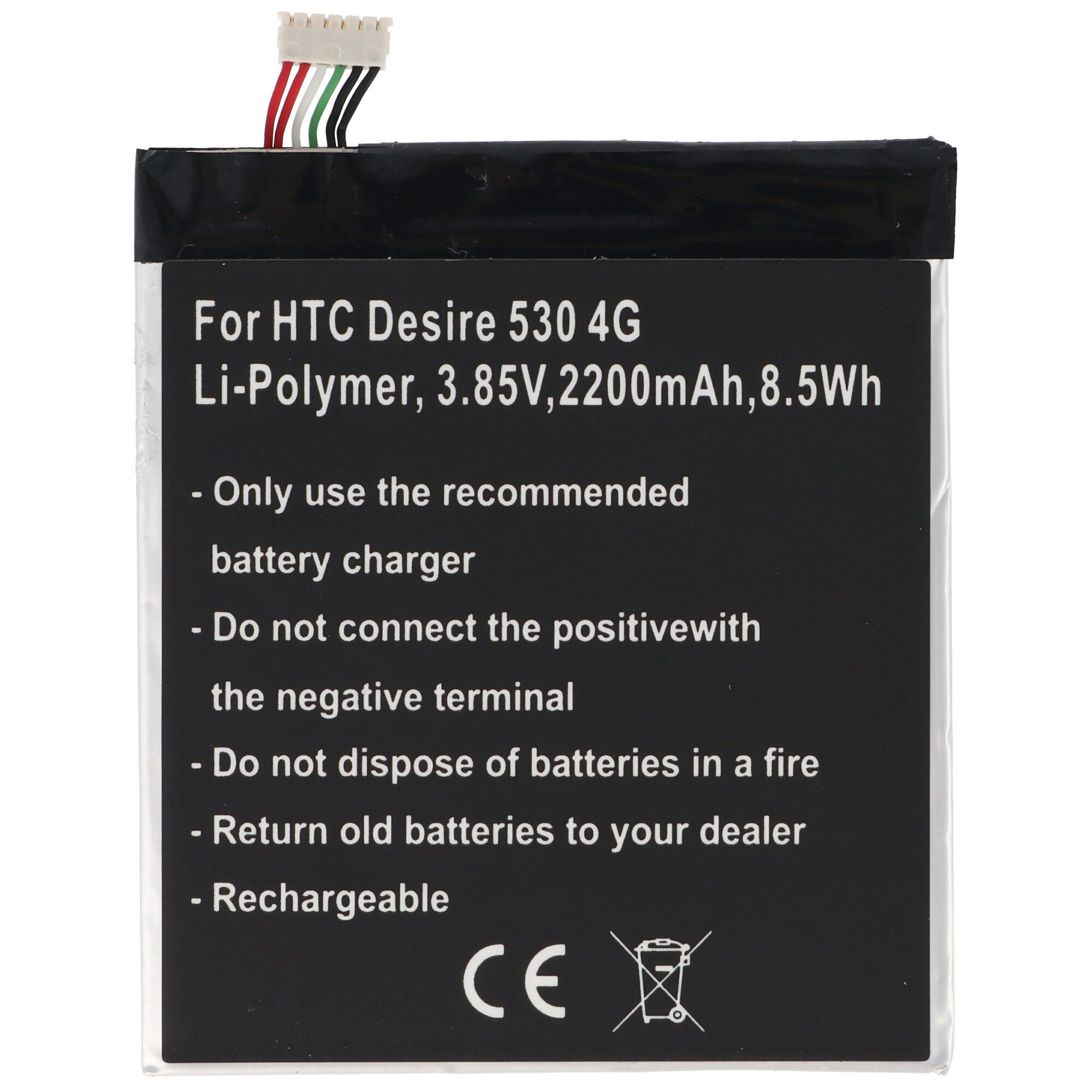 AccuCell Akku passend für HTC Desire 530 4G, Li-Polymer, 3,85V, 2200mAh, 8,5Wh Akku 2800 mAh (3,9 V)