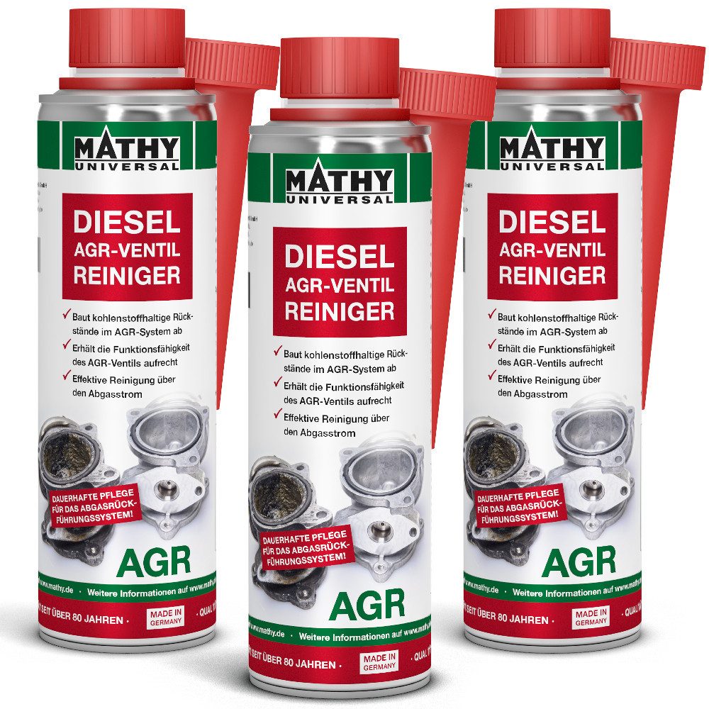 MATHY Diesel-Additiv MATHY-AGR Abgasrückführventil-Reiniger 3 x 300 ml, 0,9 l, (3-St) Reinigt das AGR-System