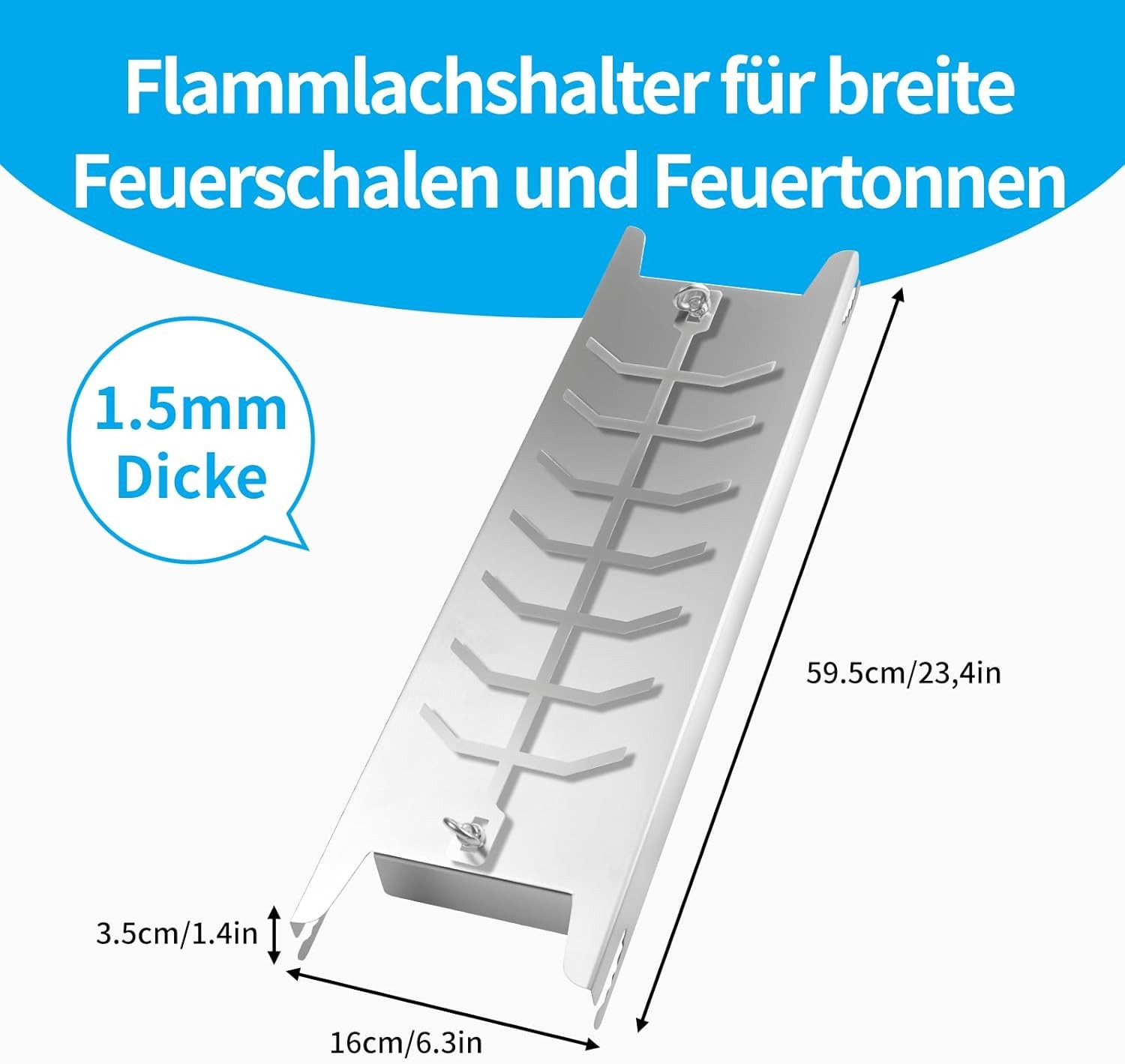 Youyijia Hängeregistraturkorb Flammlachshalter Edelstahl 59,5 cm – Grillzubehör für Feuerschale