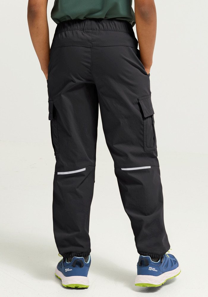 Jack Wolfskin Cargohose CARGO PANTS K mit reflektierenden Details, atmungsaktiv, windabweisend