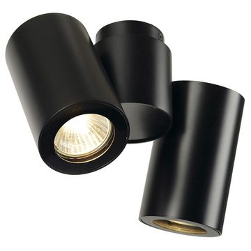 SLV Deckenspot Zweiflammiger Lichtspot Enola B in mattiertem Schwarz, keine Angabe, Leuchtmittel enthalten: Nein, warmweiss, Deckenstrahler, Deckenspot, Aufbaustrahler