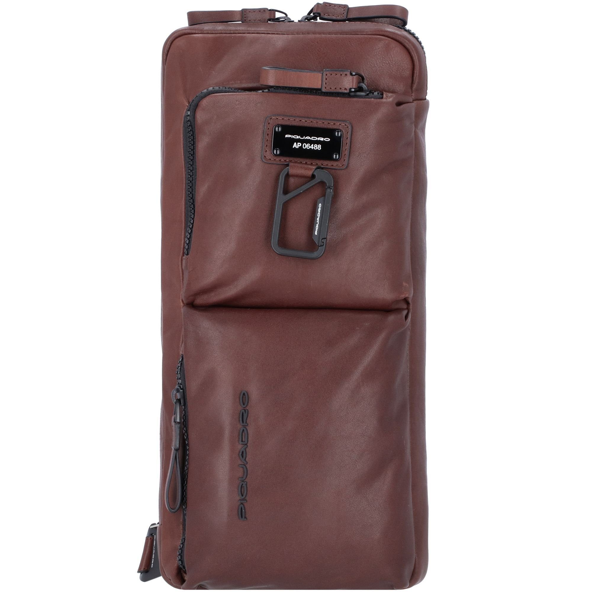 Piquadro Umhängetasche Harper, Leder dark brown