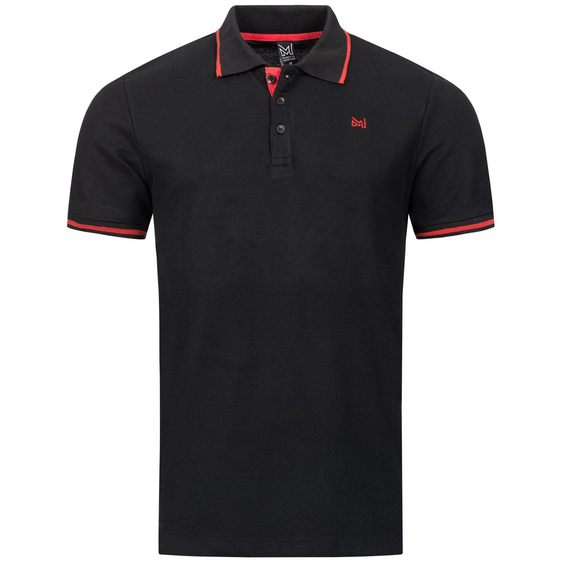 Maurelio Modriano Poloshirt Herren Polo Shirt MM-020 schwarz