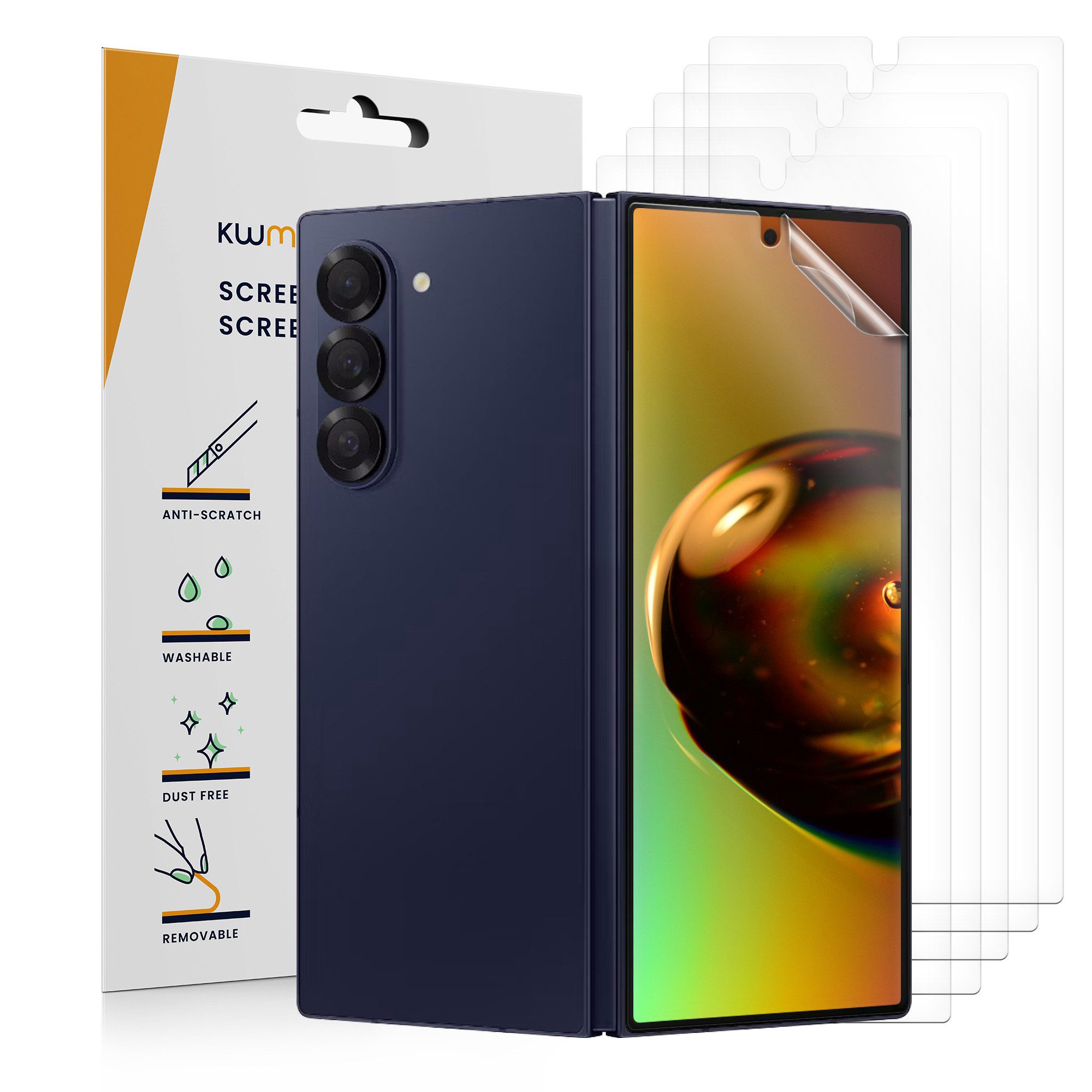 kwmobile Displayschutzfolie 6x Folie, 6 Stück, klare Displayschutzfolie Displayschutz transparent Schutzfolie