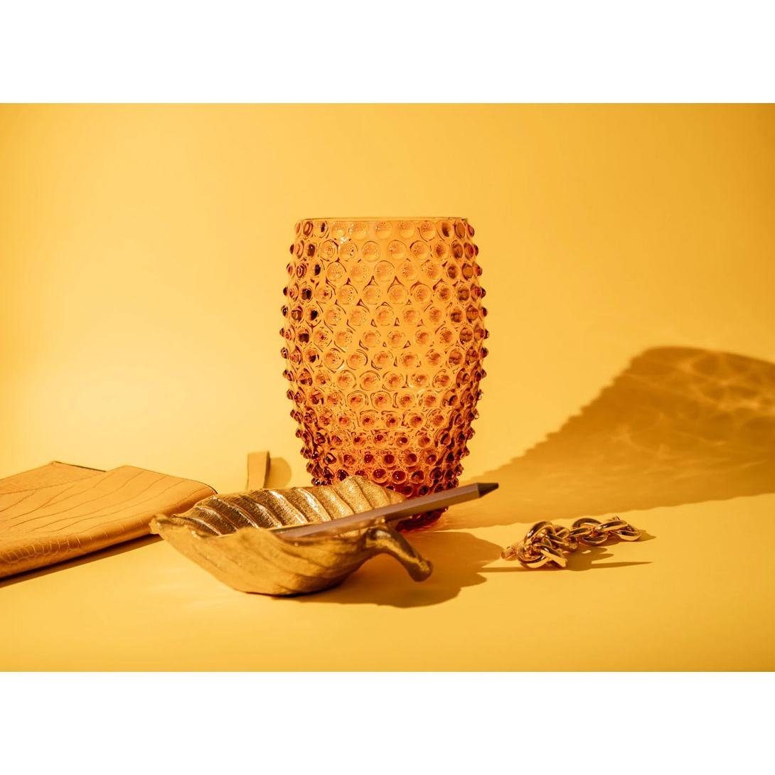 Amber Dekovase Egg Vase KLIMCHI Hobnail Orange Studio