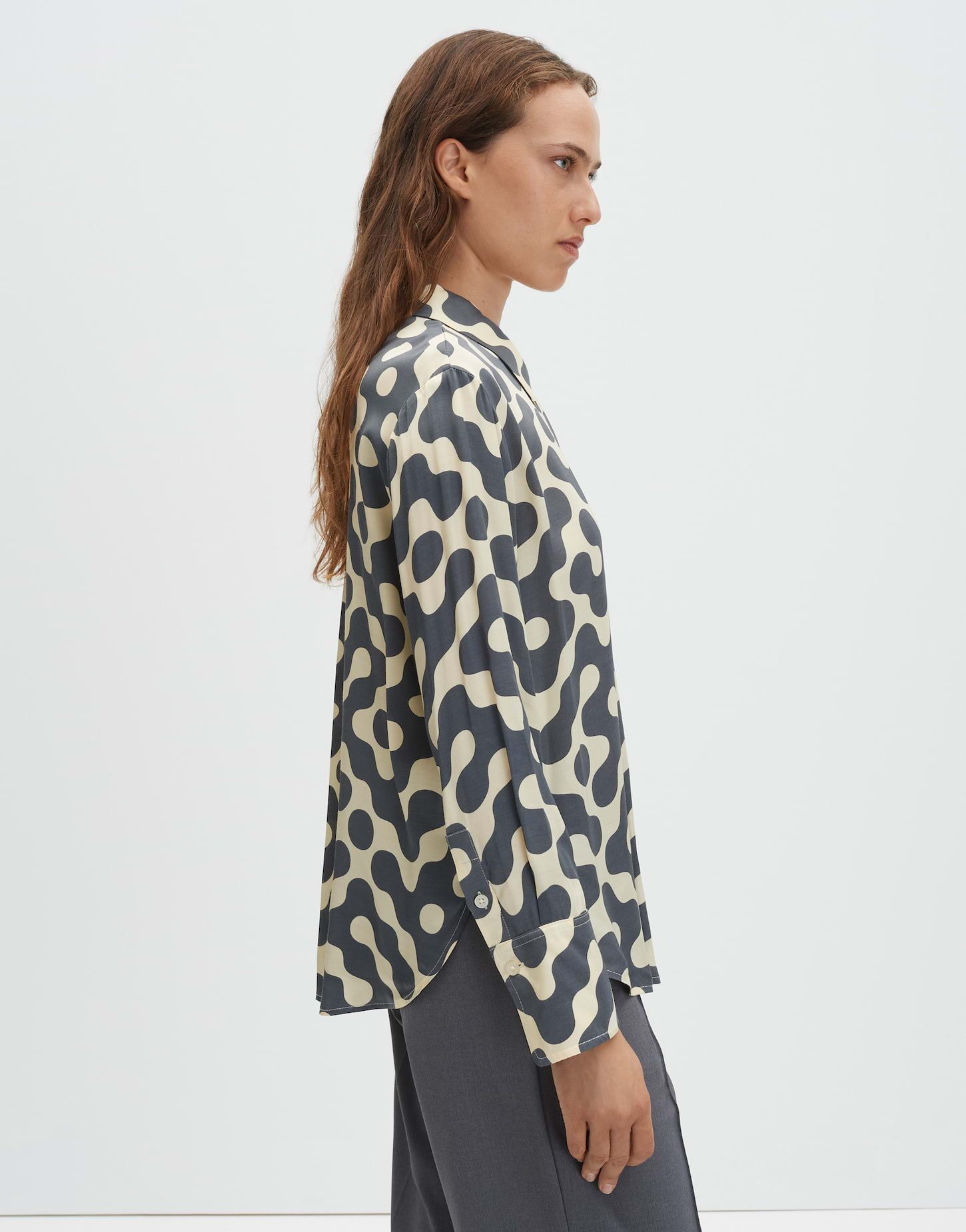 someday Satinbluse ZEVENTY Regular mit Allover Print lockere Passform, schmal zulaufend, lang geschnitten