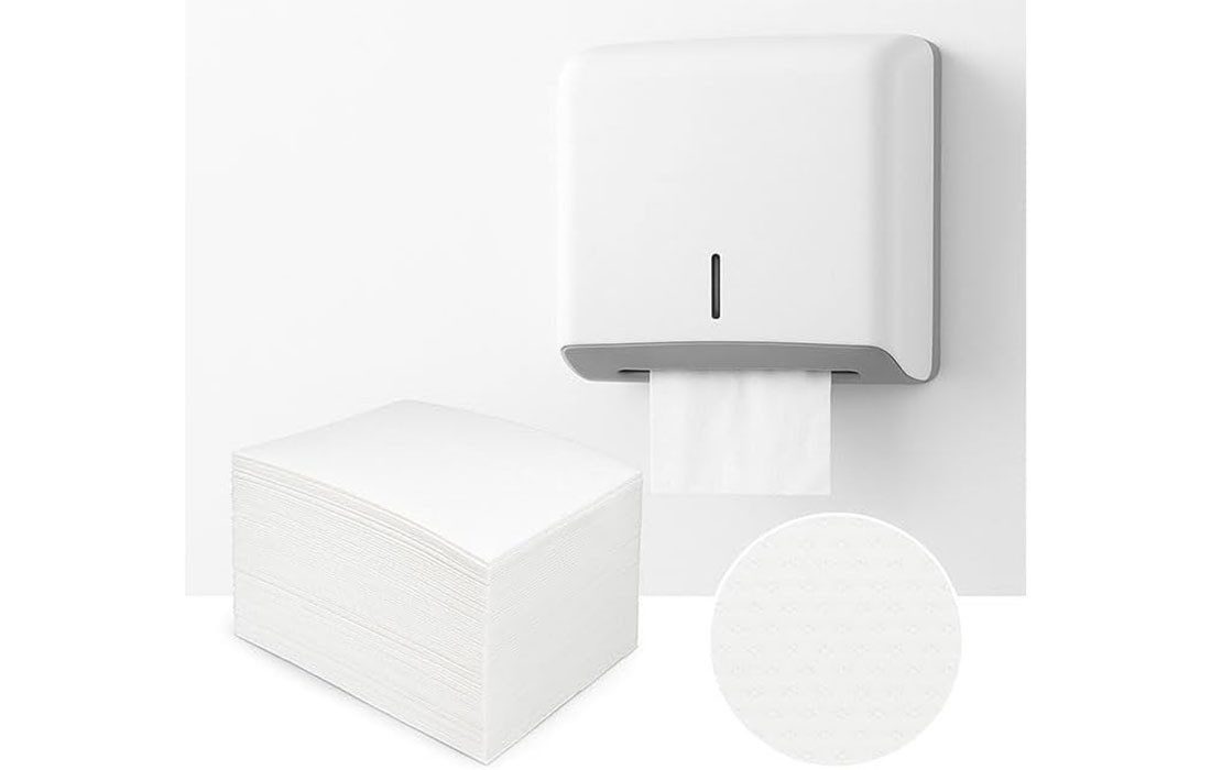 Lauroo Papierhandtuch Papierhandtücher 24 x 21 cm, Falthandtücher ZZ-/V-Falz, 2-lagig Weiß (reißfest und sehr saugfähig 4000-St. 20 x 200 Blatt), 20 x 200 Blatt