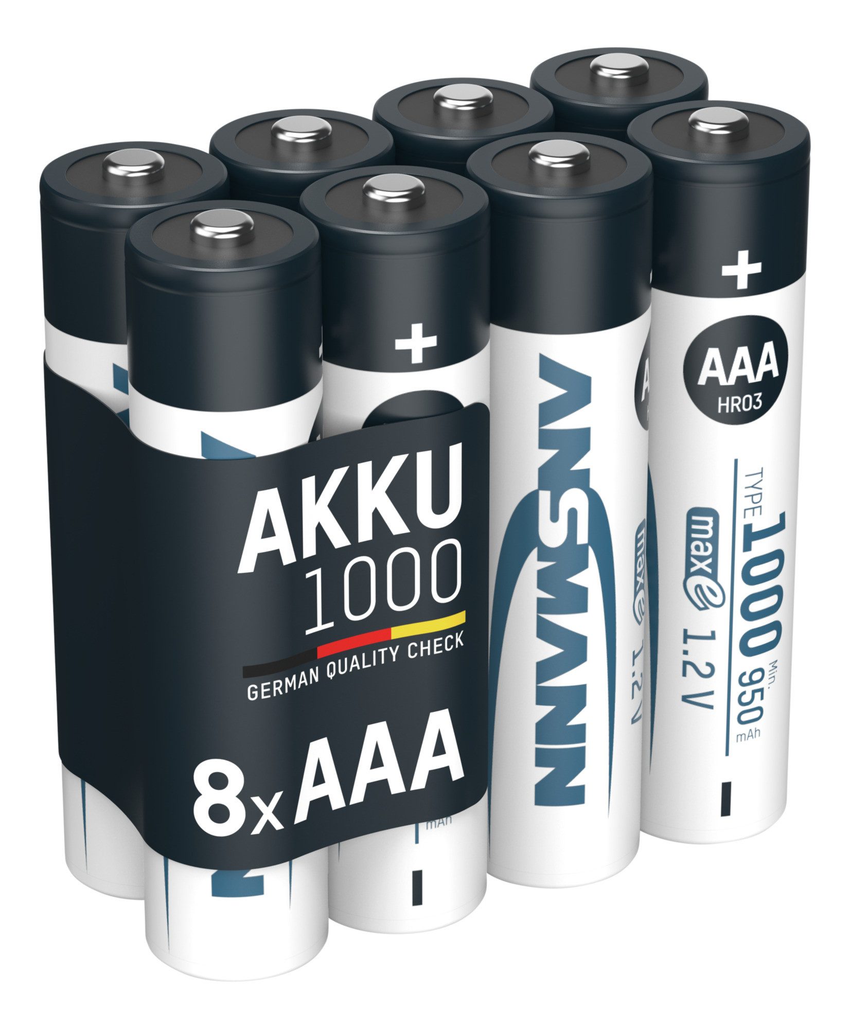 ANSMANN AG Micro AAA Akku 1000 mAh Hohe Kapazität Akku