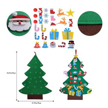 Juoungle Weihnachtsszene DIY Filz Weihnachtsbaum Weihnachtsschmuck Weihnachtsbaum Wandbehang