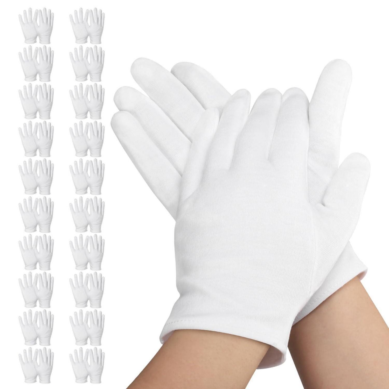 LuxusKollektion Baumwollhandschuhe Baumwollhandschuhe 20er Pack Weiß S (20-St)