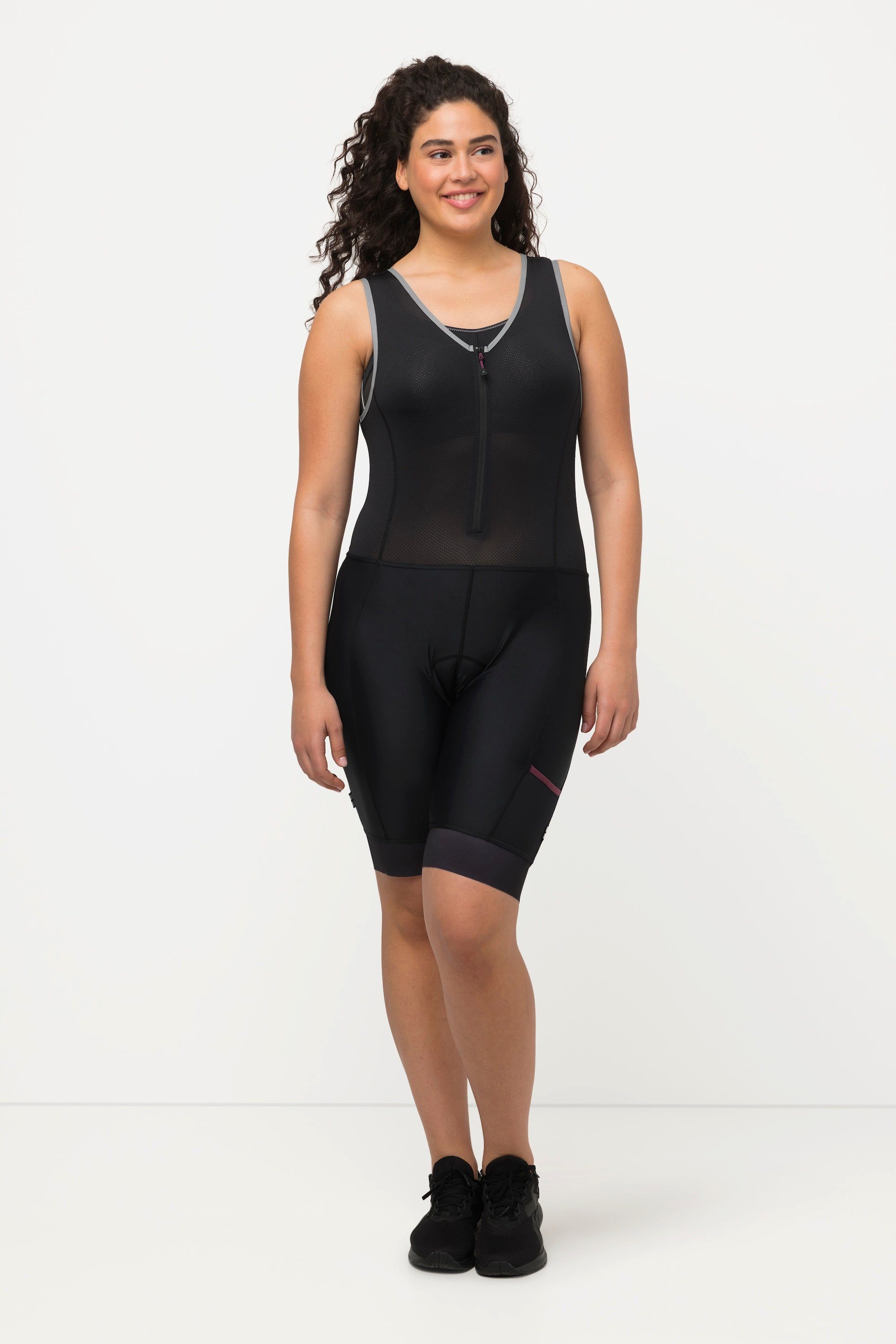 Ulla Popken Damen Radfahr-Bermudaleggings – Mit Reflektor, Polster & Stretch, Für Mehr Komfort Beim Radeln