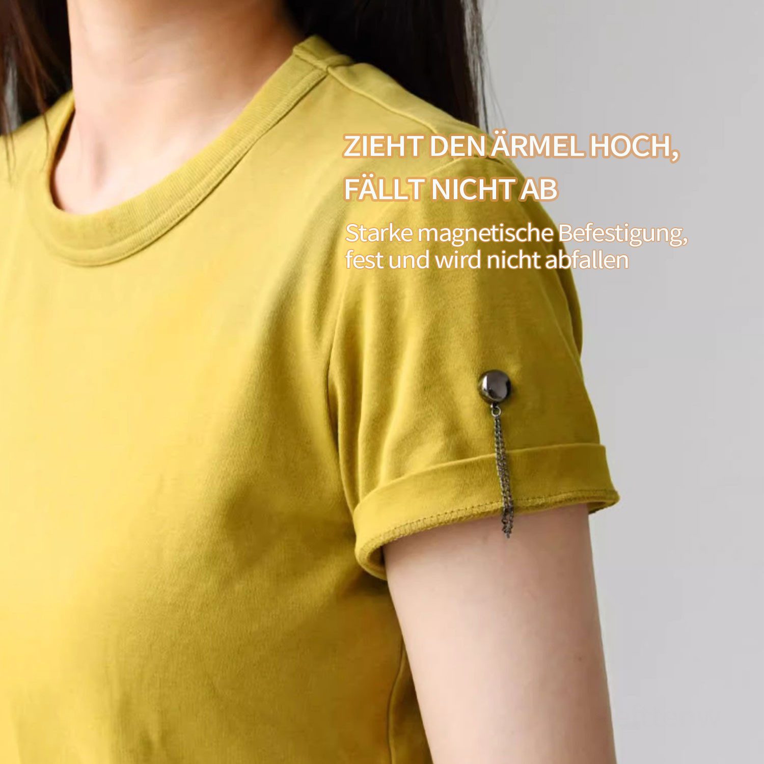 Refttenw Manschettenknöpfe Magnetverschluss mit Kette für Hemden, Hosenöffnungen, Ärmel (1-Paar)