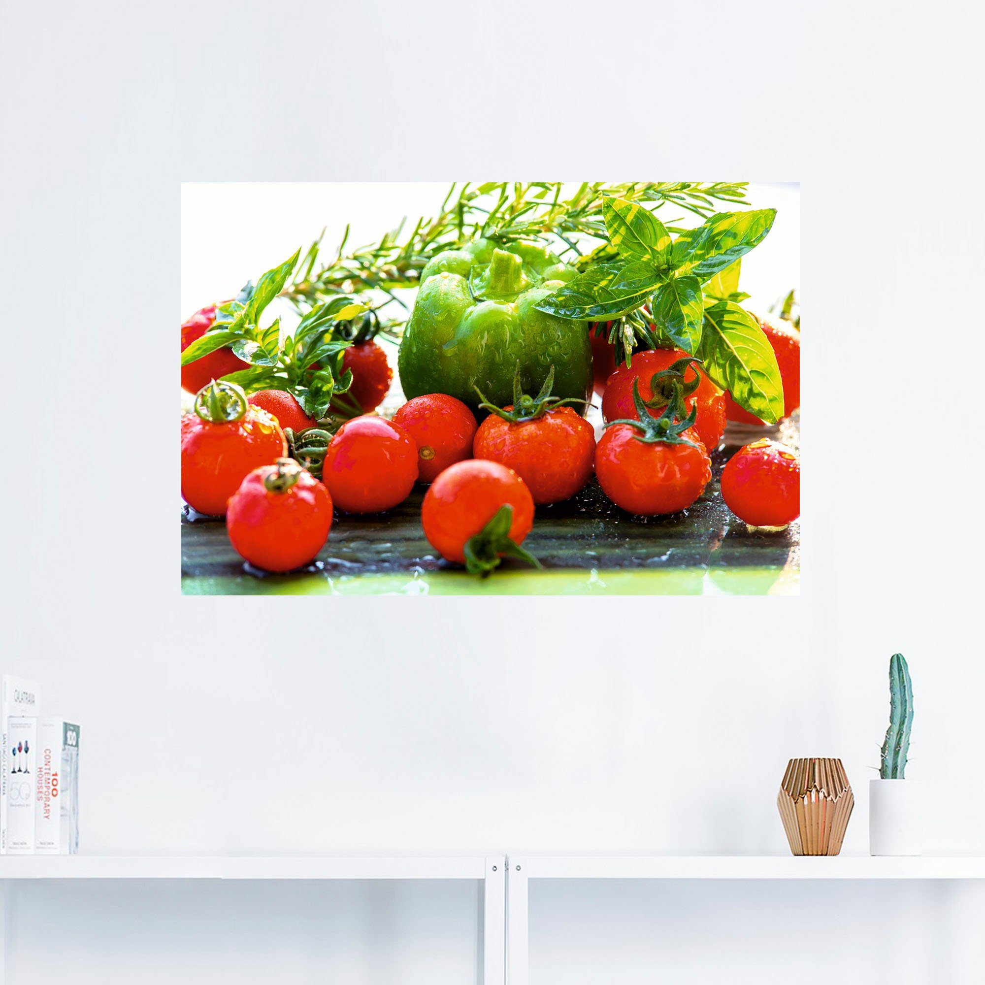 Artland versch. Garten Wandbild Leinwandbild, in oder Lebensmittel als St), Poster frische Wandaufkleber Tomaten, Alubild, Größen (1