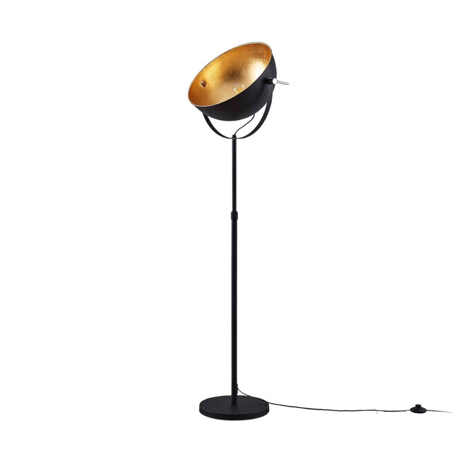 Lindby Stehlampe Muriel, Metall, Schwarz IP20, 1 x 15 W LED