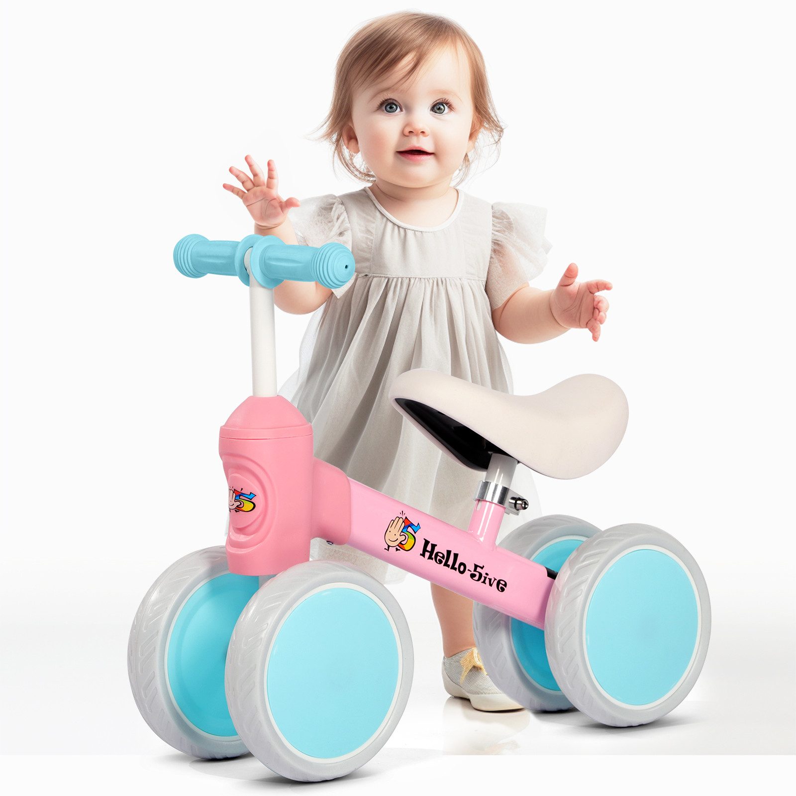 H.yeed Laufrad Kinder Laufrad ab 1 Jahr, Spielzeug für 12-36 Monate Baby, Baby Laufrad mit 4 Rädern, Geburtstag Geschenk