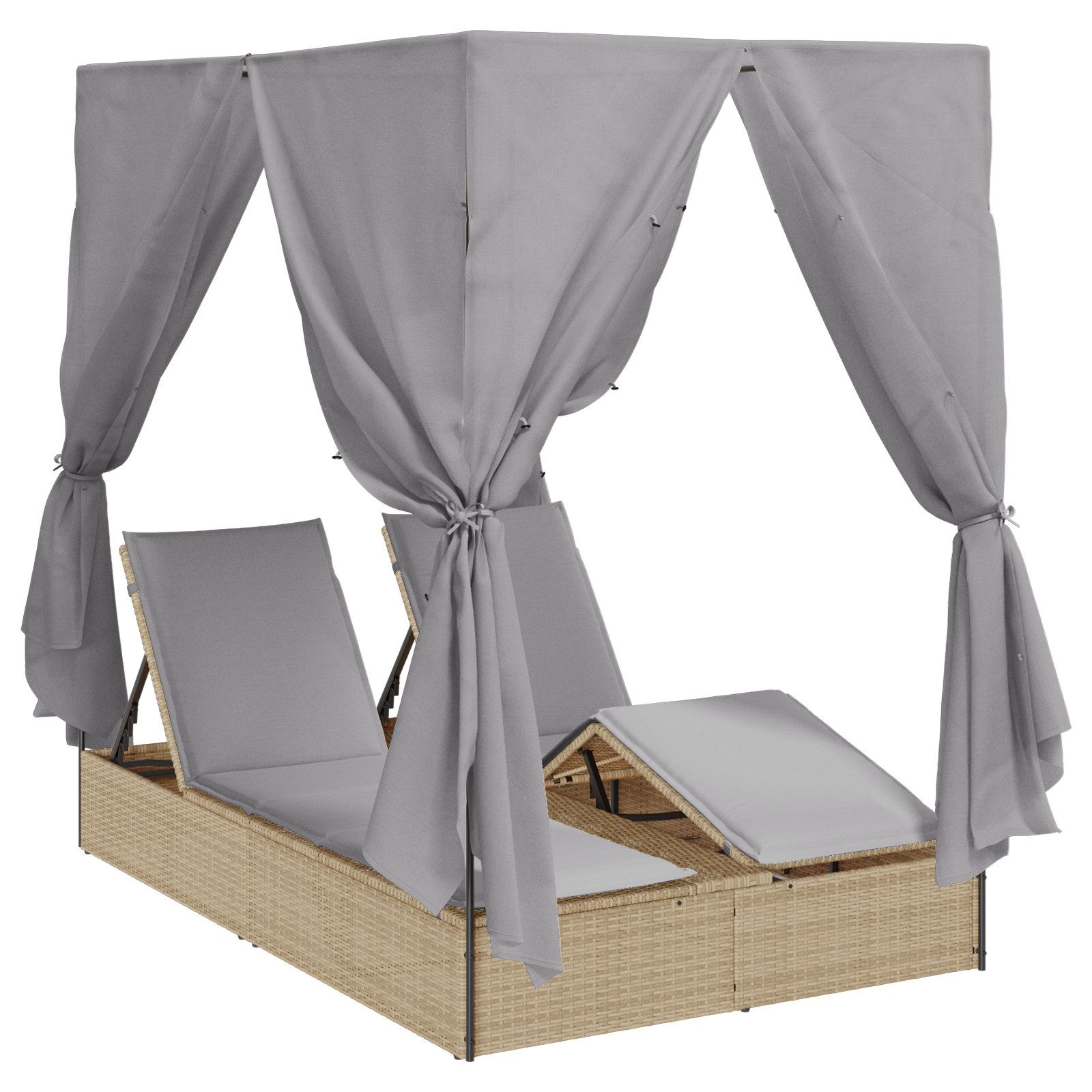 vidaXL Gartenliege Doppel Sonnenliege Set von günstig online kaufen
