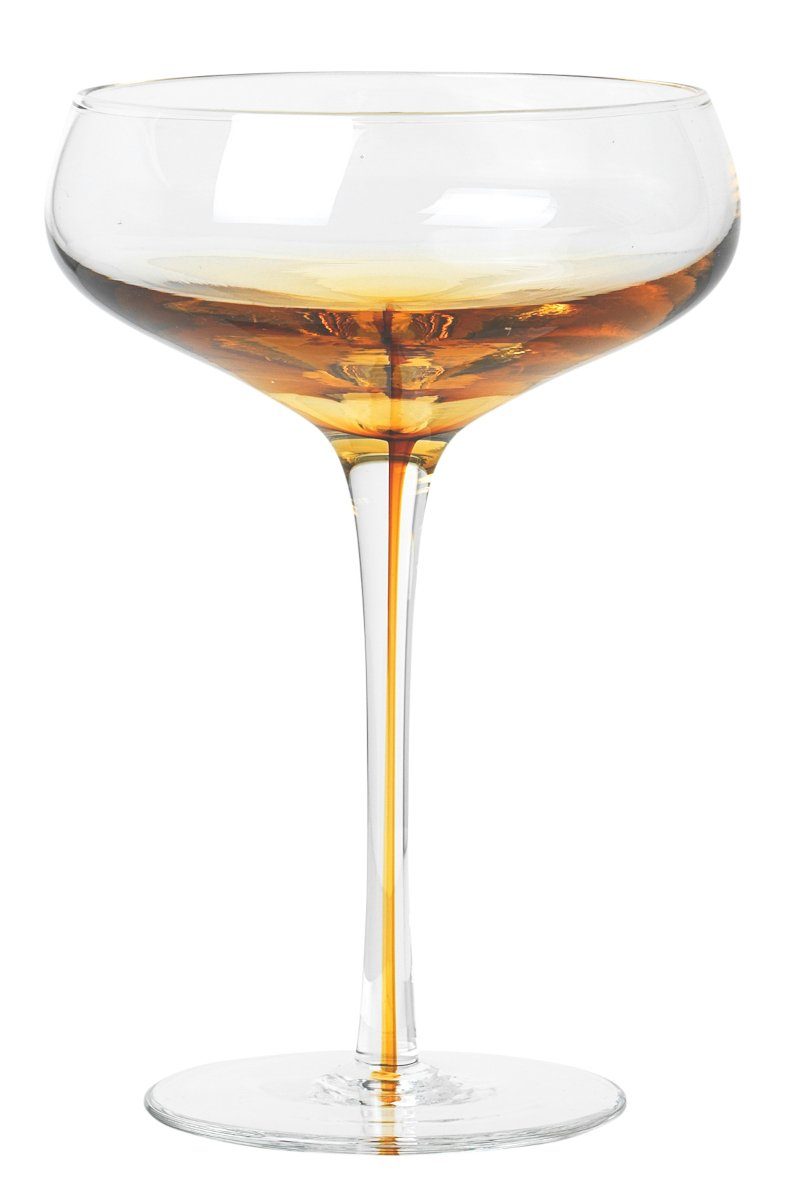 Broste Copenhagen Gläser-Set Amber Cocktailglas caramel 16,3cm, Glas
