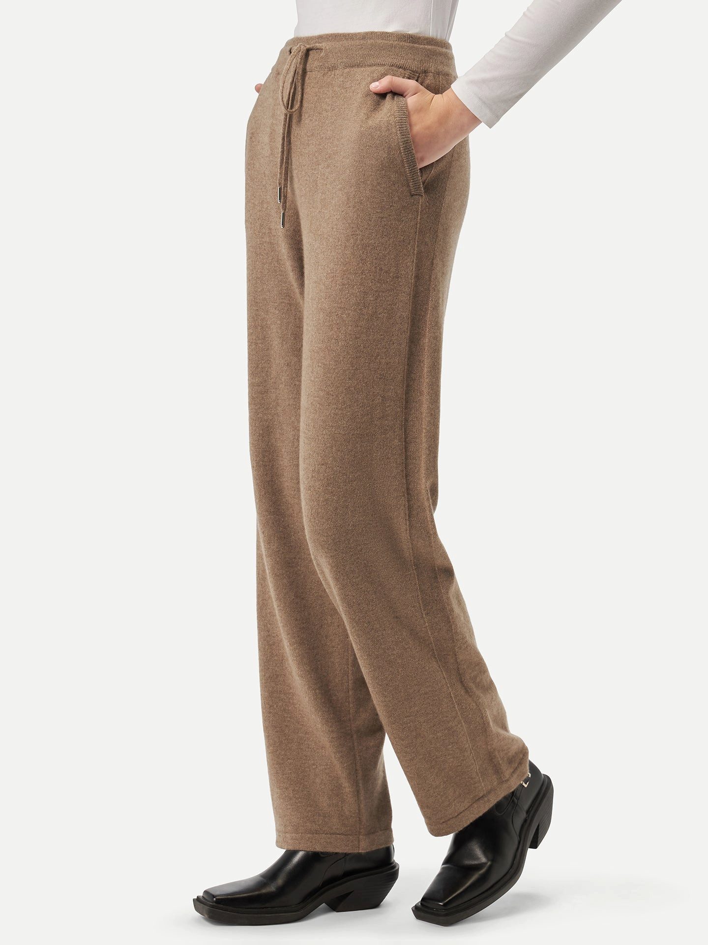 GOBI Cashmere Jogger Pants Naturfarbe Gerade Jogginghose aus Kaschmir