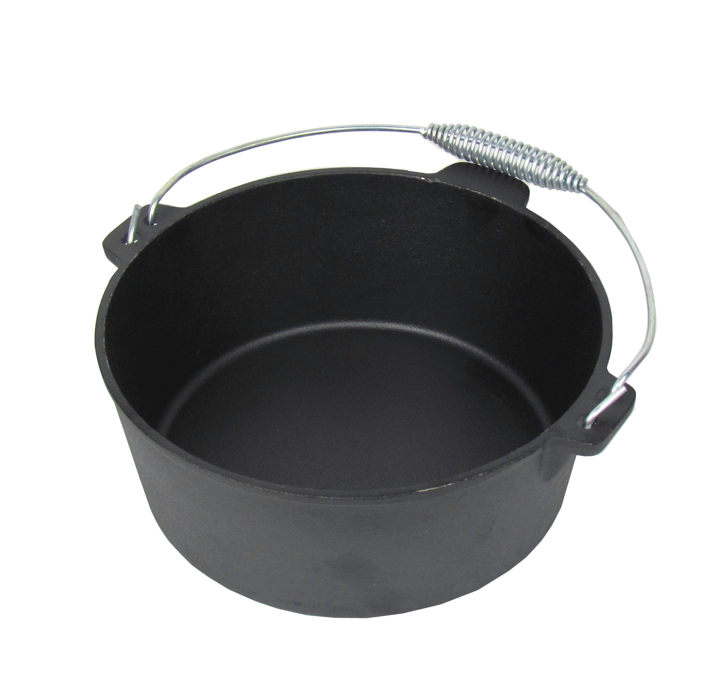 Haushalt International Holzkohlegrill 10-teiliges Dutch-Oven-Set, – viel Zubehör – inkl. Grillhandschuh, – Gusseisen – bereits eingebrannt