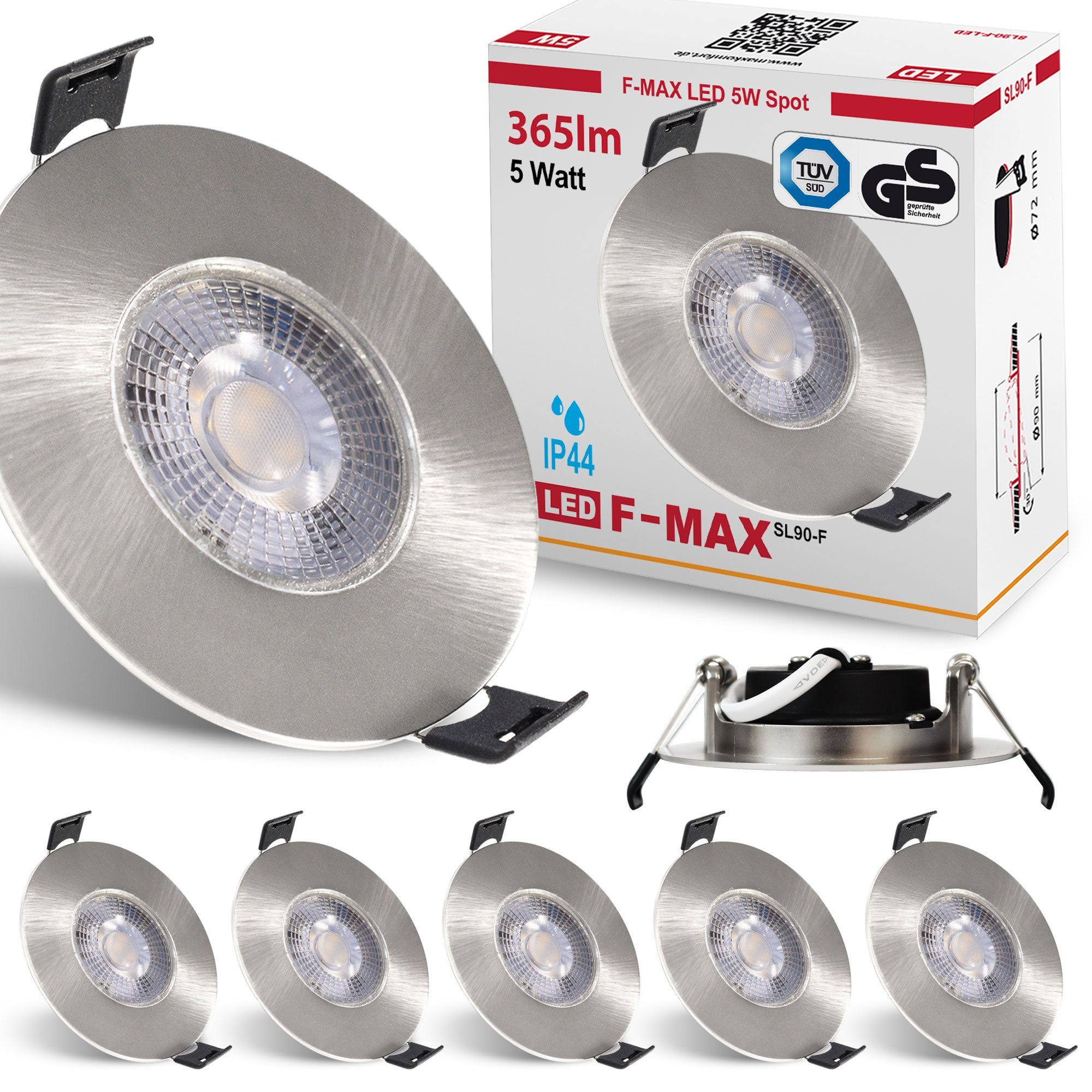 Maxkomfort LED Einbaustrahler F-Max IP44, LED günstig online kaufen