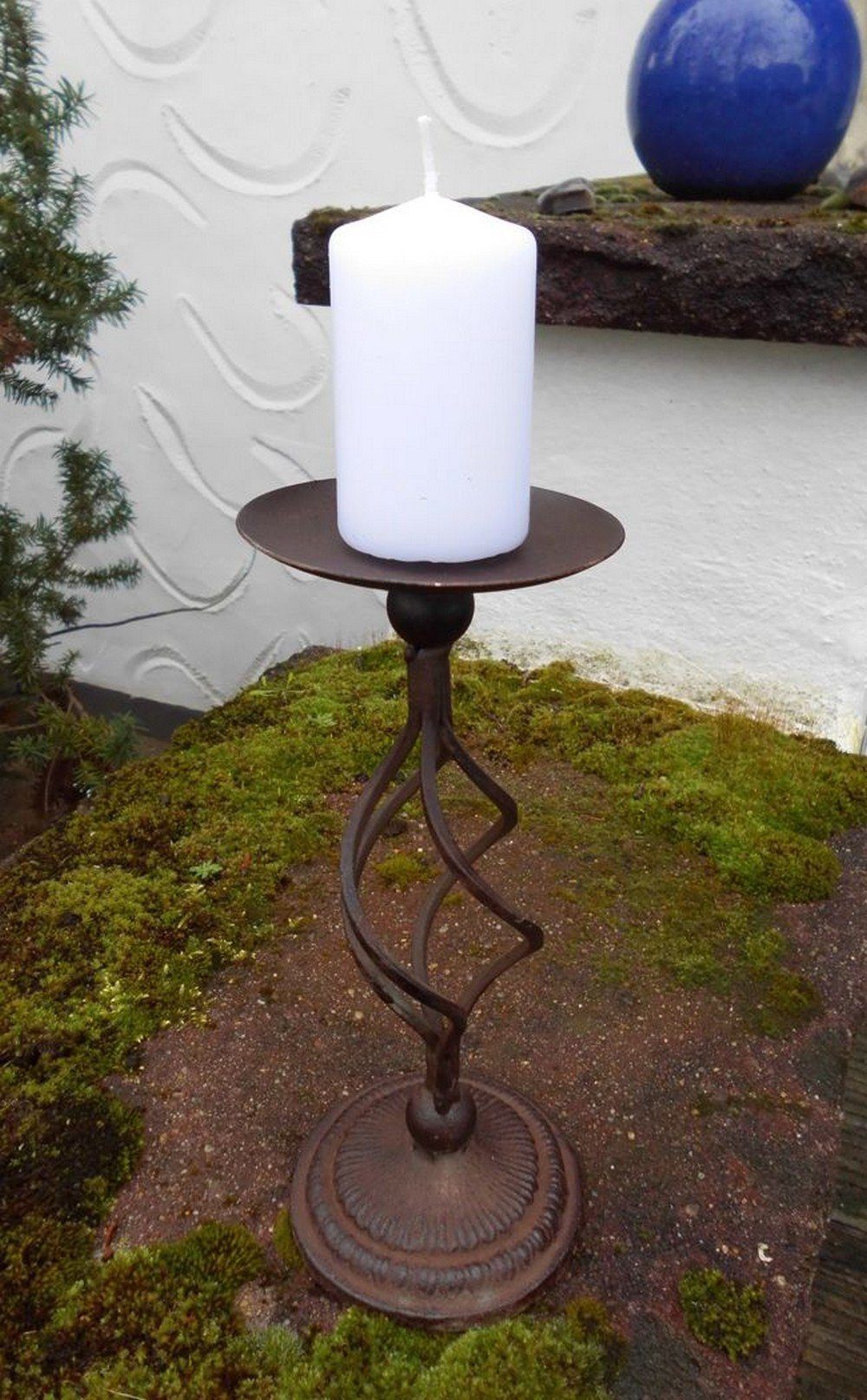Deko-Impression Kerzenhalter Kerzenständer, mediterraner Stil, Eisen massiv, rostfarben (1 St)