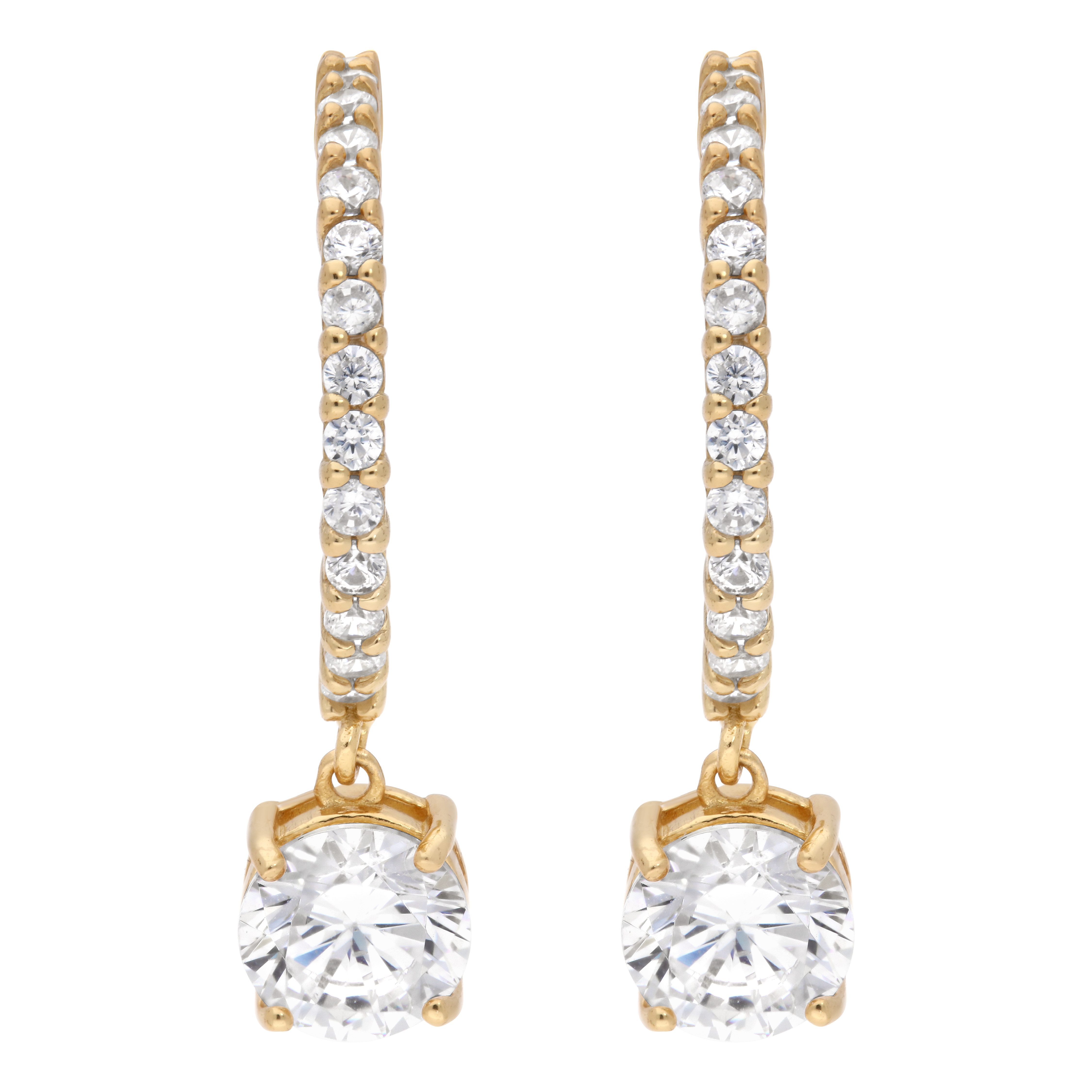 Firetti Paar Creolen Schmuck Geschenk Silber 925 Ohrschmuck Ohrringe Stäbchen Form, mit Zirkonia (synth)