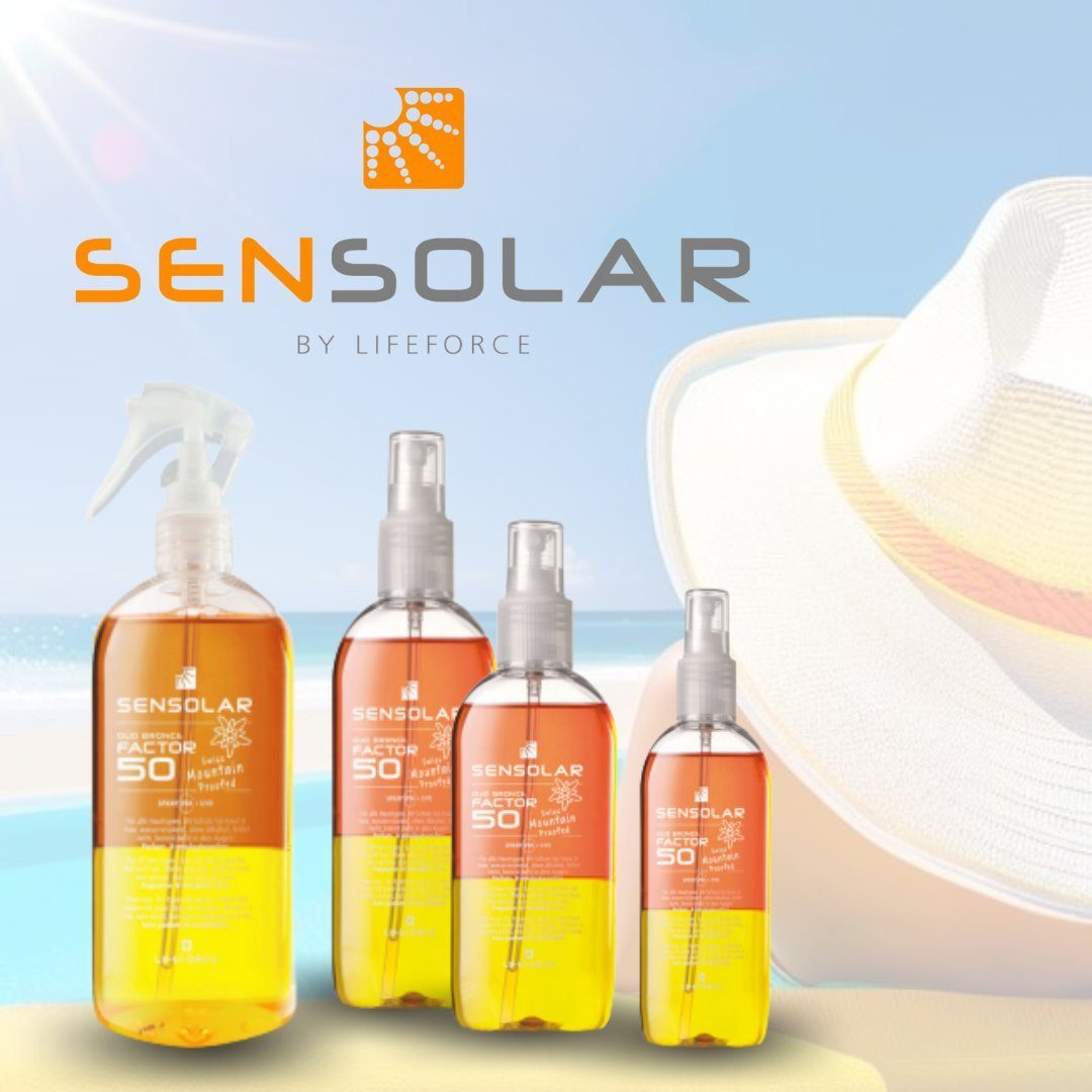 50 Sonnenschutzspray Sensolar Lifeforce LSF Spray Sonnenschutz Bronce Duo