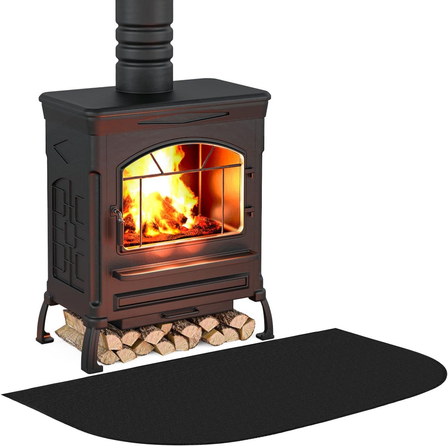 Refined Living Bodenschutzplatte Feuerfeste Kaminmatte Funkenschutzplatte Für Kaminofen, Zum Schutz des Bodens Vor Funken Herd und Chiminea (106x61cm)  , 1-St., Party im Freien BBQ Grillmatte Schutz Rasen, Böden, Bodenschutzmatte Matte Flammschutzmatte für den Außenbereich