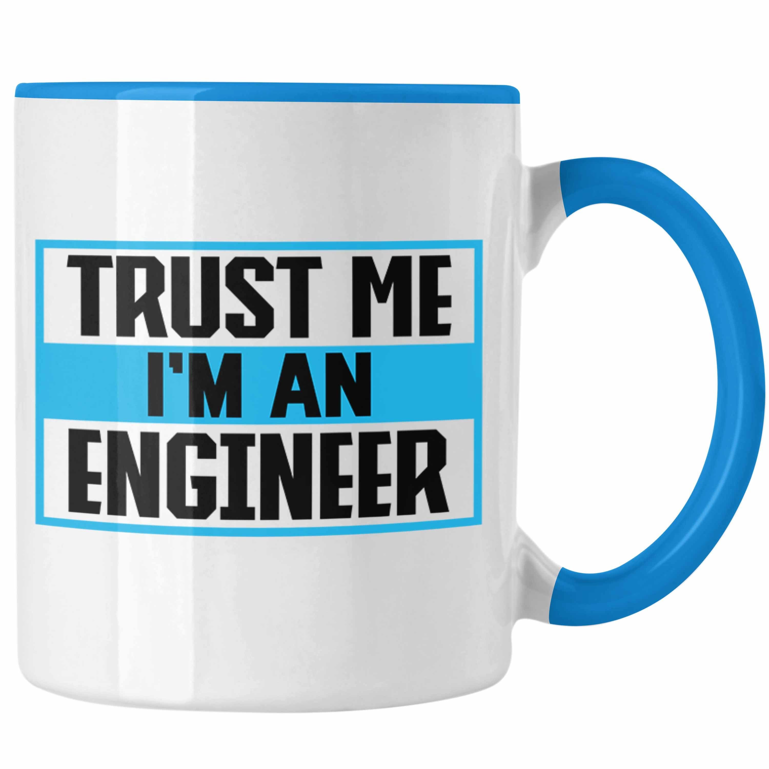 Trendation Tasse Trendation - Ingenieur Tasse Gadget Geschenk Ingeneur Kaffeetasse Geschenkidee Lustig Blau