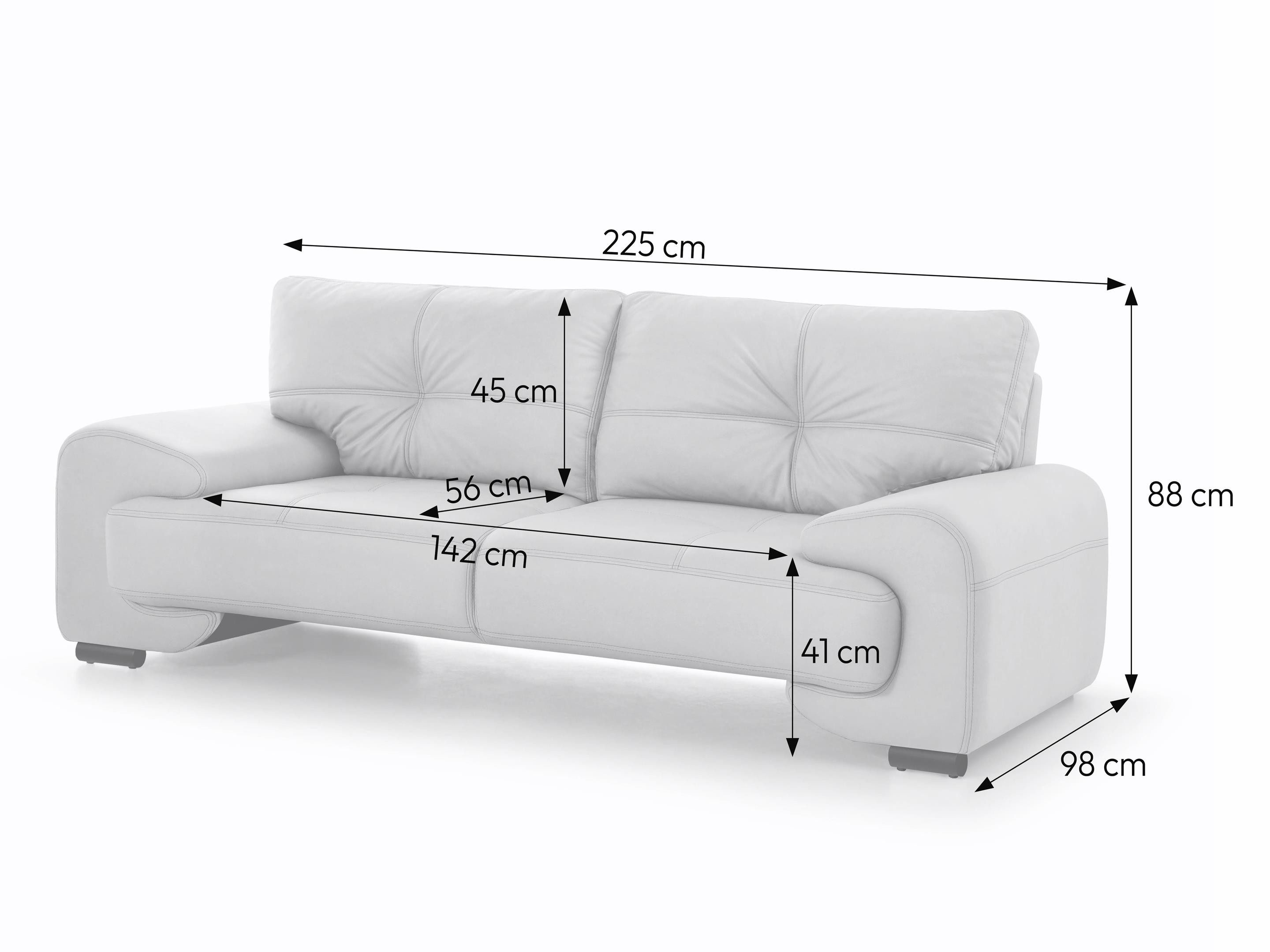 Beautysofa Polstergarnitur OMEGA 3+1 Sofa Set Wohnzimmer Garnitur Kunstleder Couchgarnitur, (modern klassisch bequem, 3-Sitzer Big-Sofa mit Sessel), verschieden – Bild 5 von 5
